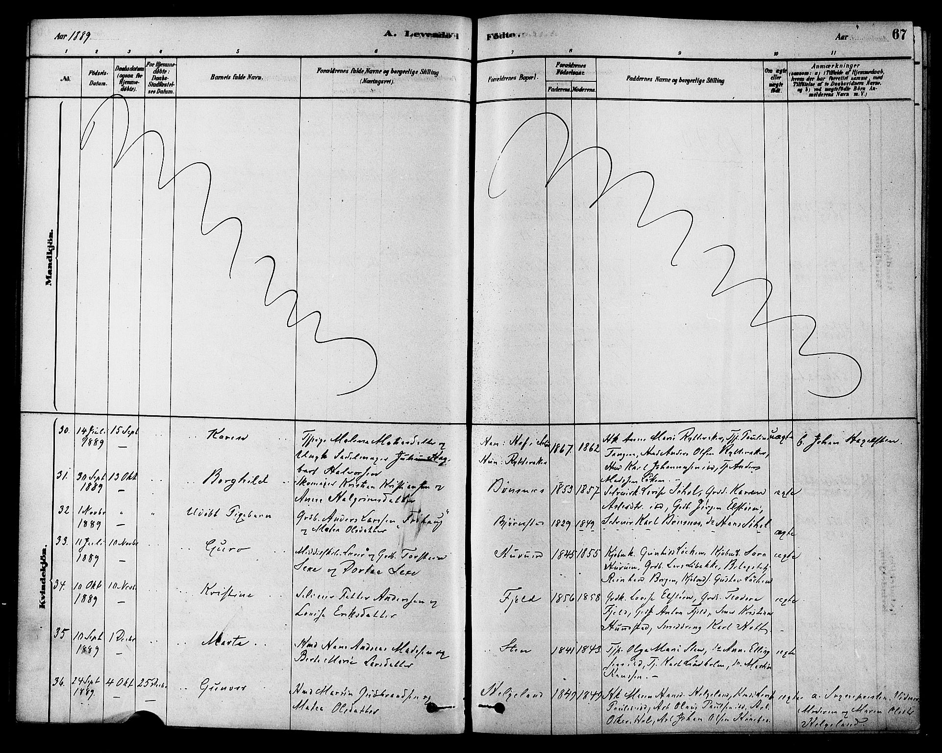 Hole kirkebøker, AV/SAKO-A-228/F/Fa/L0008: Parish register (official) no. I 8, 1878-1891, p. 67