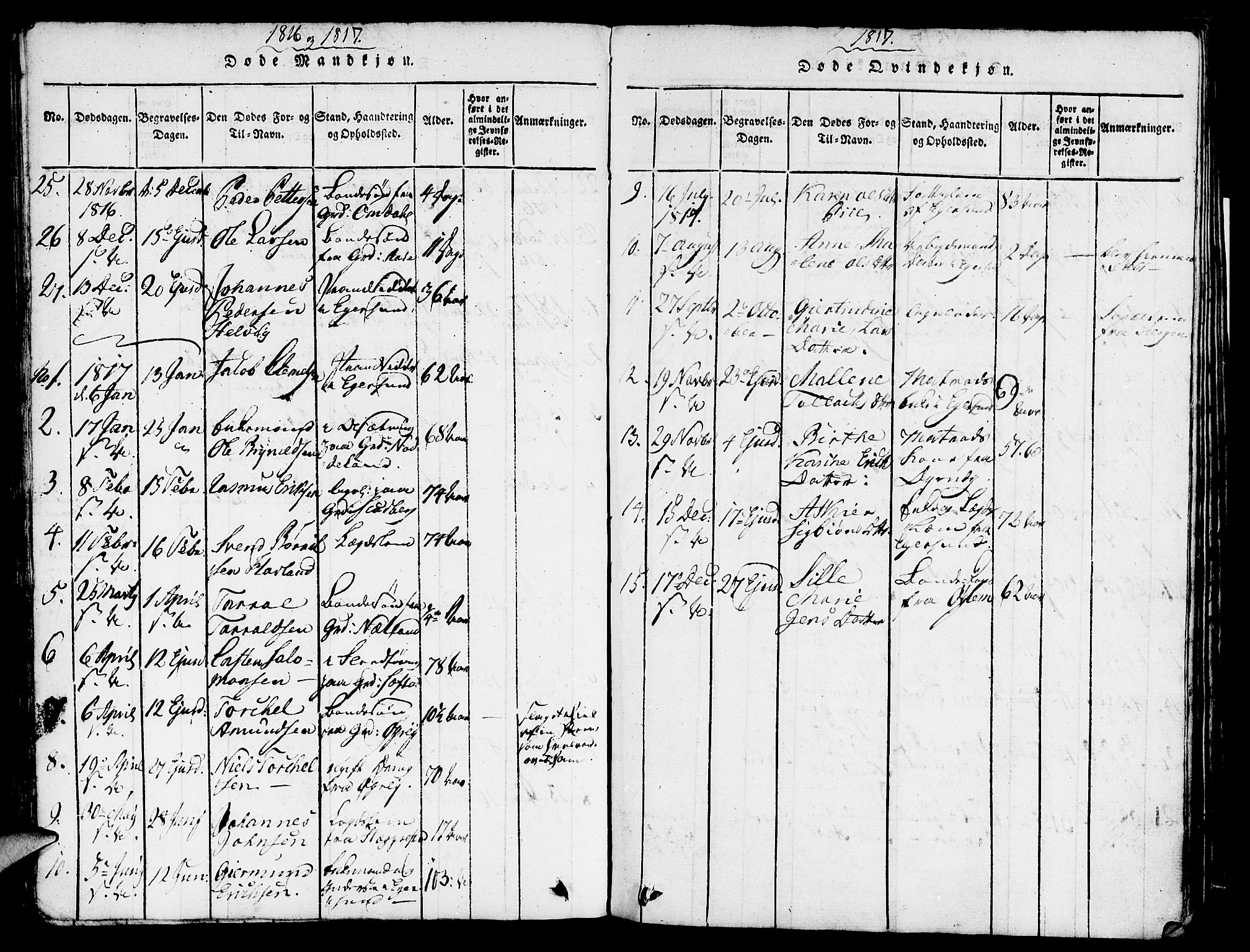 Eigersund sokneprestkontor, AV/SAST-A-101807/S08/L0007: Parish register (official) no. A 7, 1815-1827