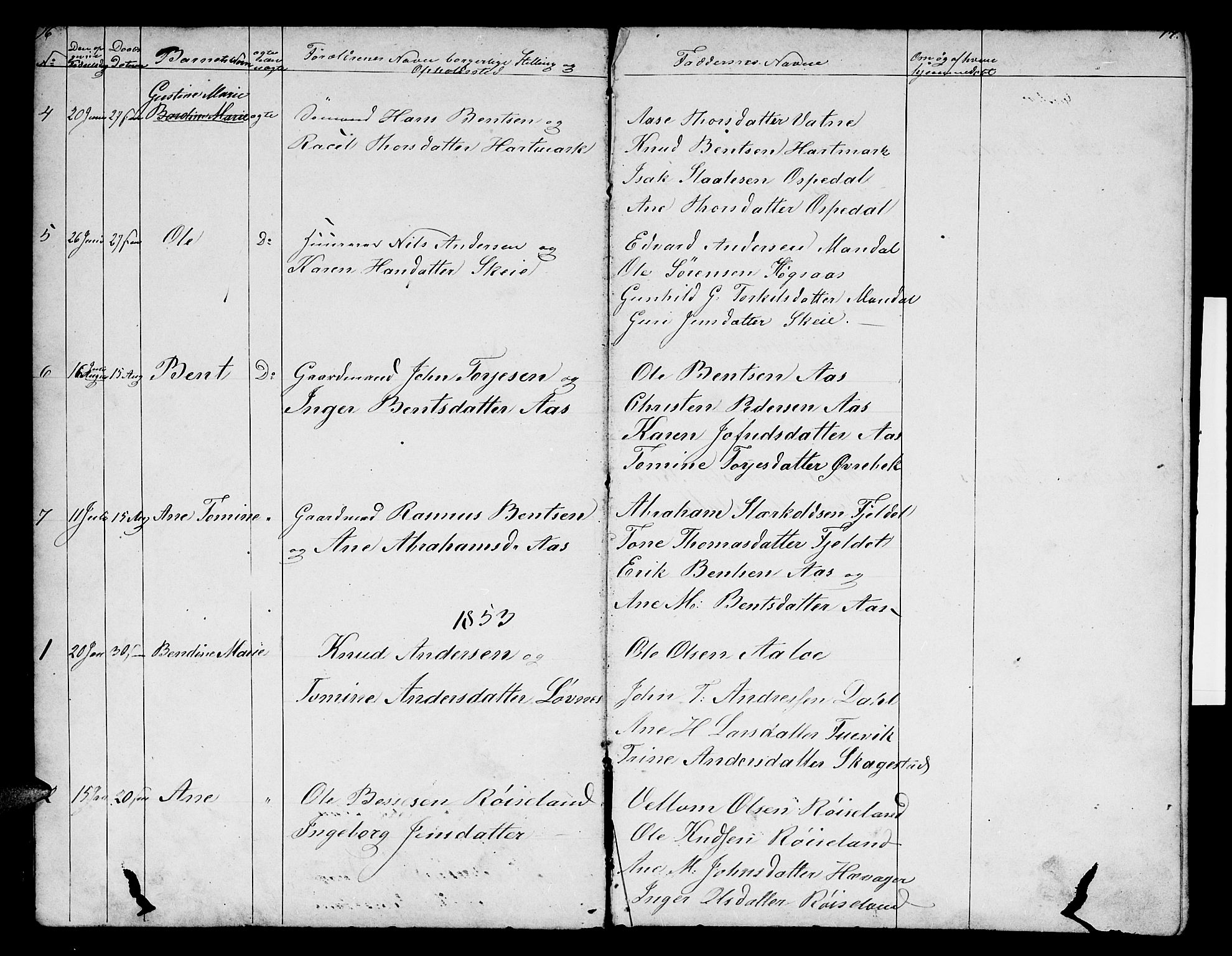 Mandal sokneprestkontor, AV/SAK-1111-0030/F/Fb/Fbb/L0003: Parish register (copy) no. B 3, 1848-1877, p. 16-17