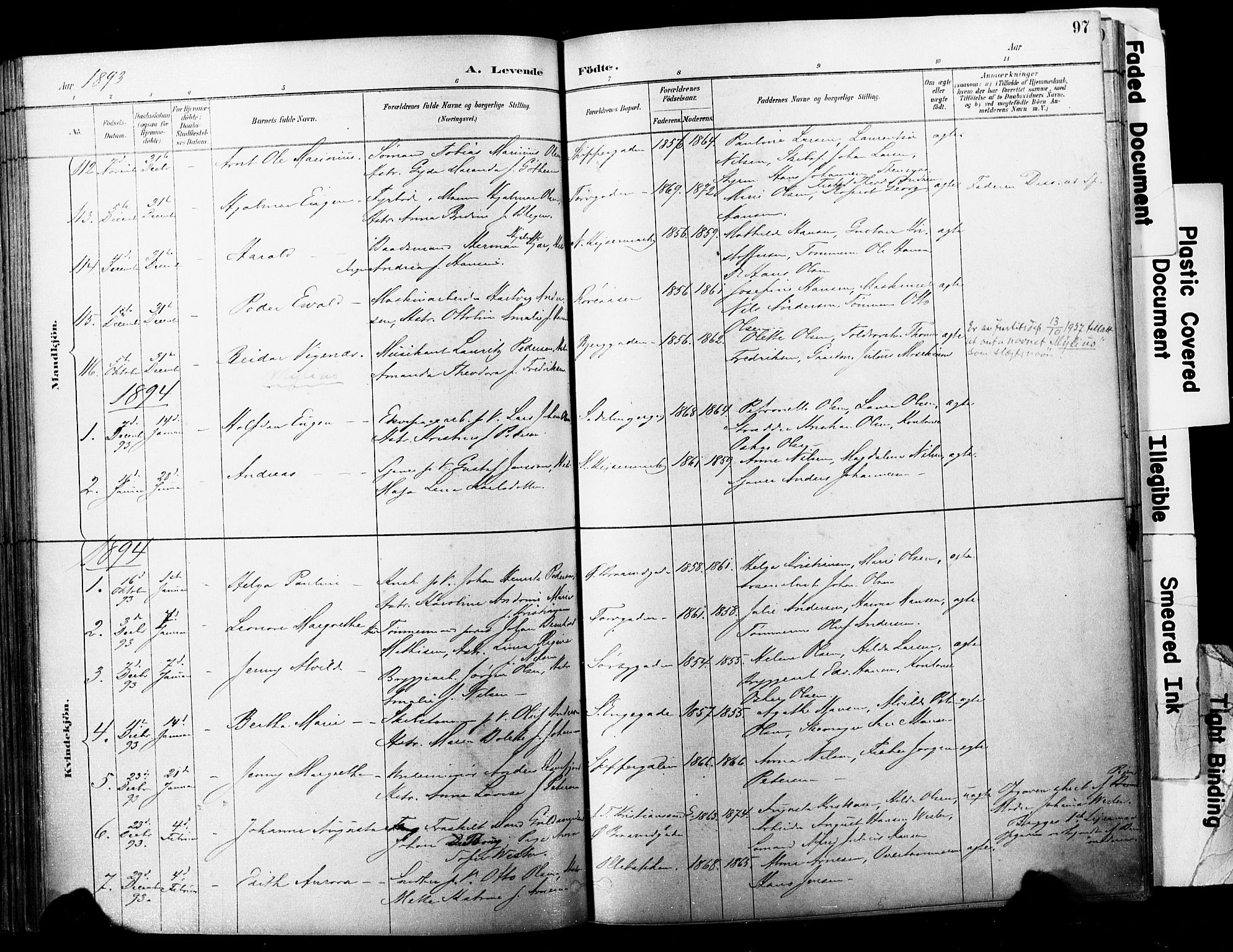 Horten kirkebøker, AV/SAKO-A-348/F/Fa/L0004: Parish register (official) no. 4, 1888-1895, p. 97