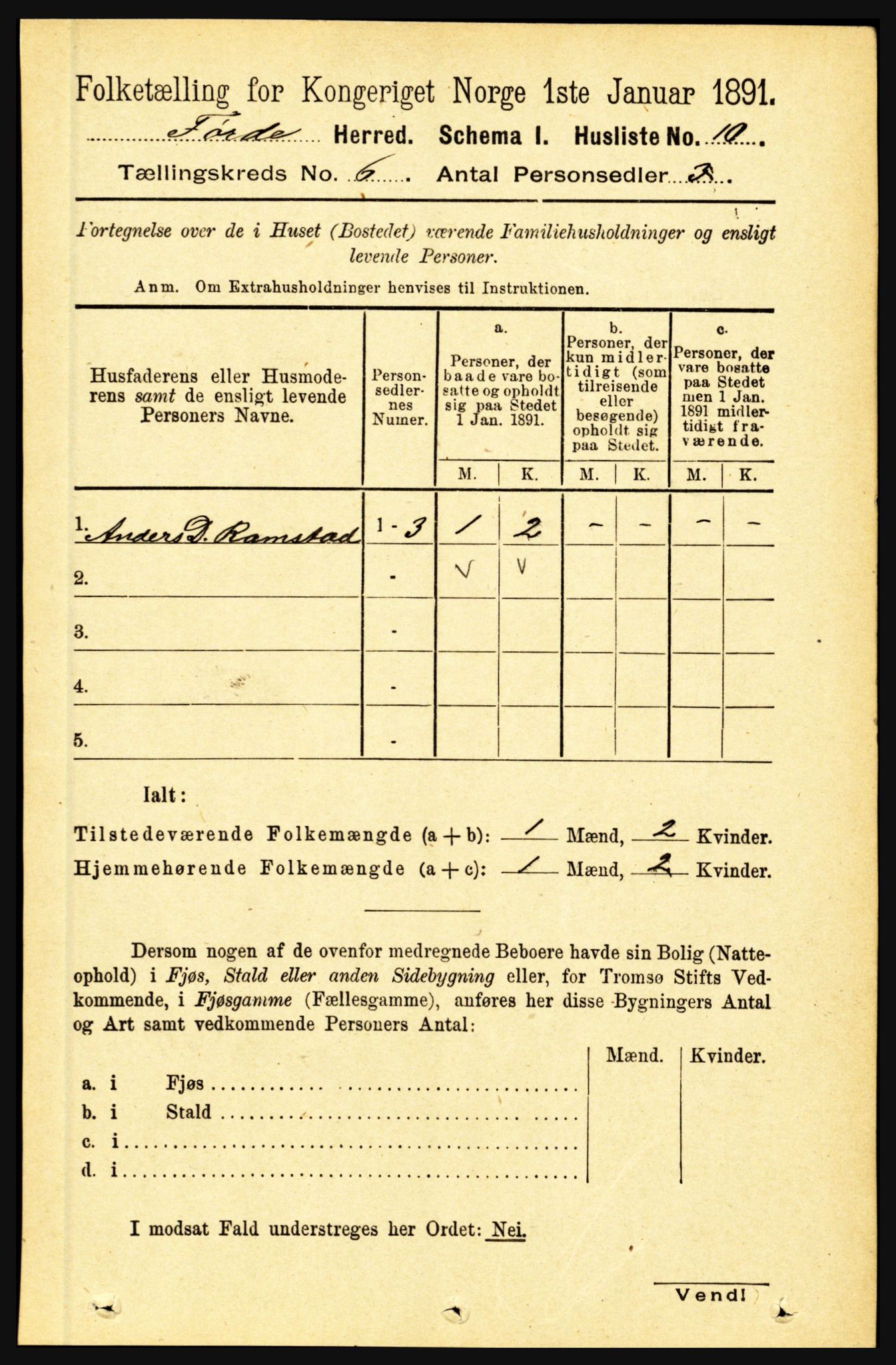 RA, 1891 census for 1432 Førde, 1891, p. 1901