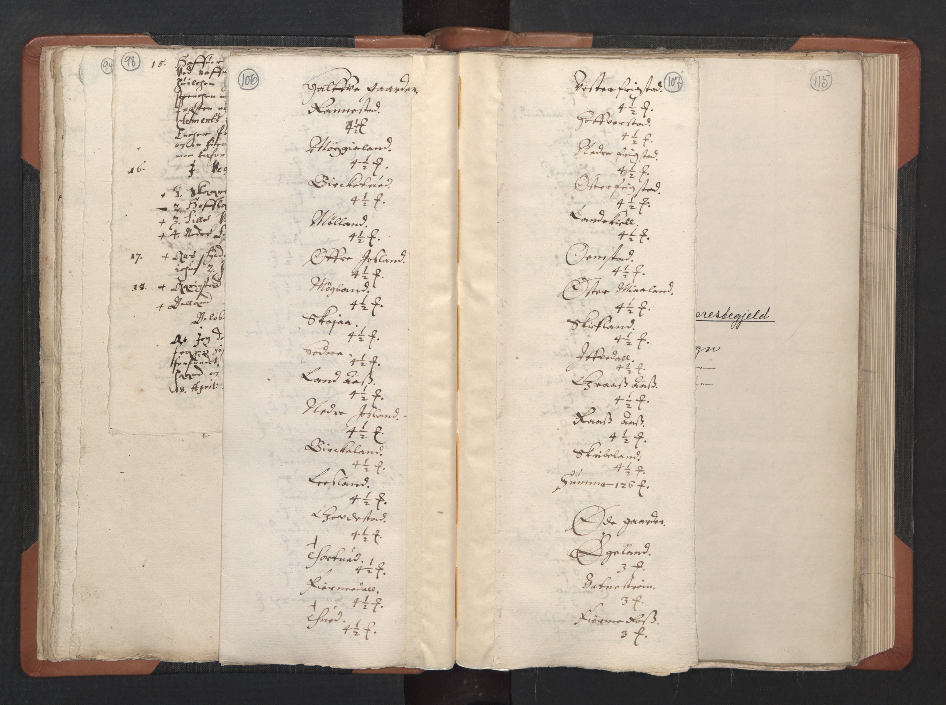 RA, Vicar's Census 1664-1666, no. 14: Råbyggelag deanery, 1664-1666, p. 106-107