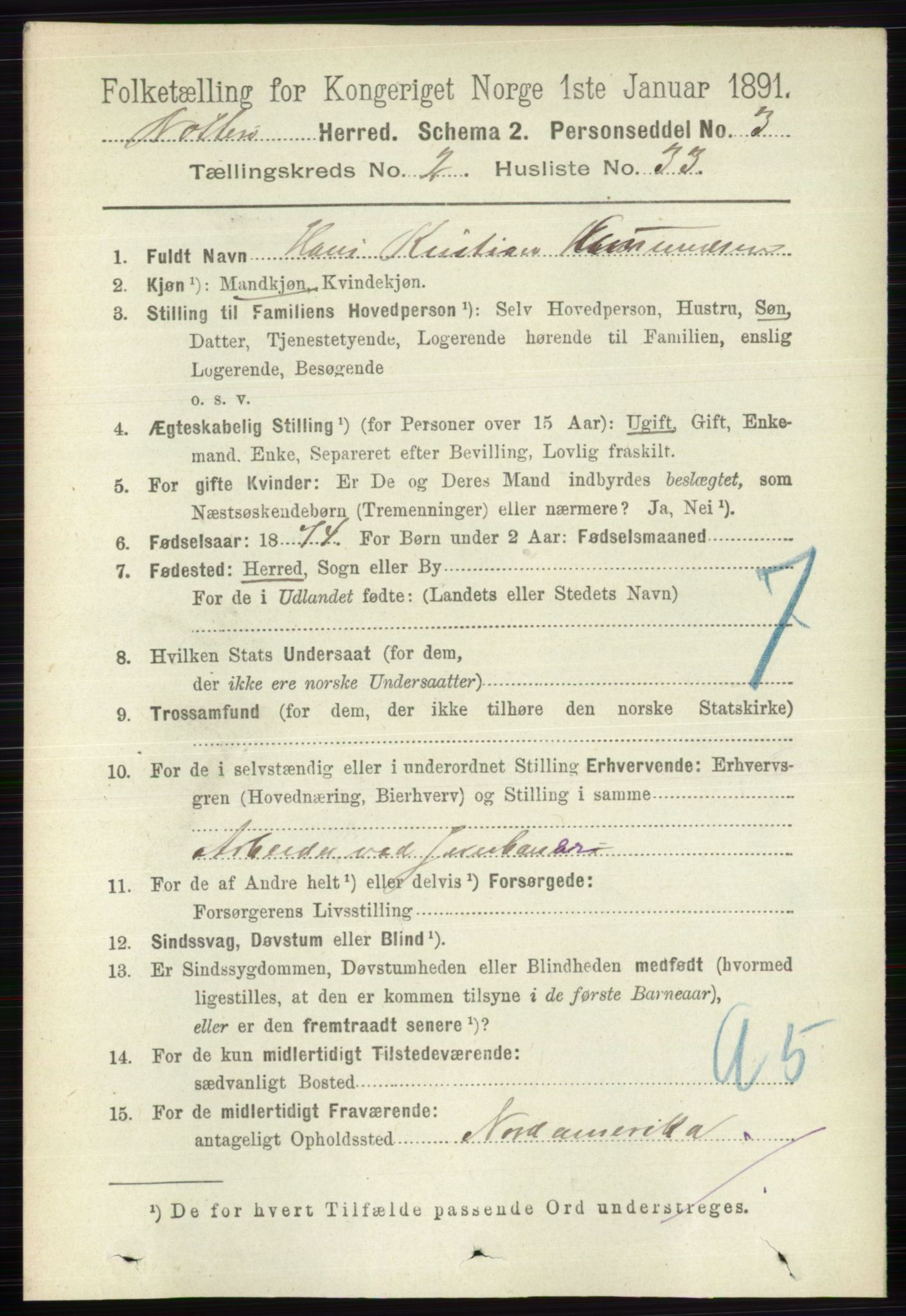 RA, 1891 census for 0722 Nøtterøy, 1891, p. 1062