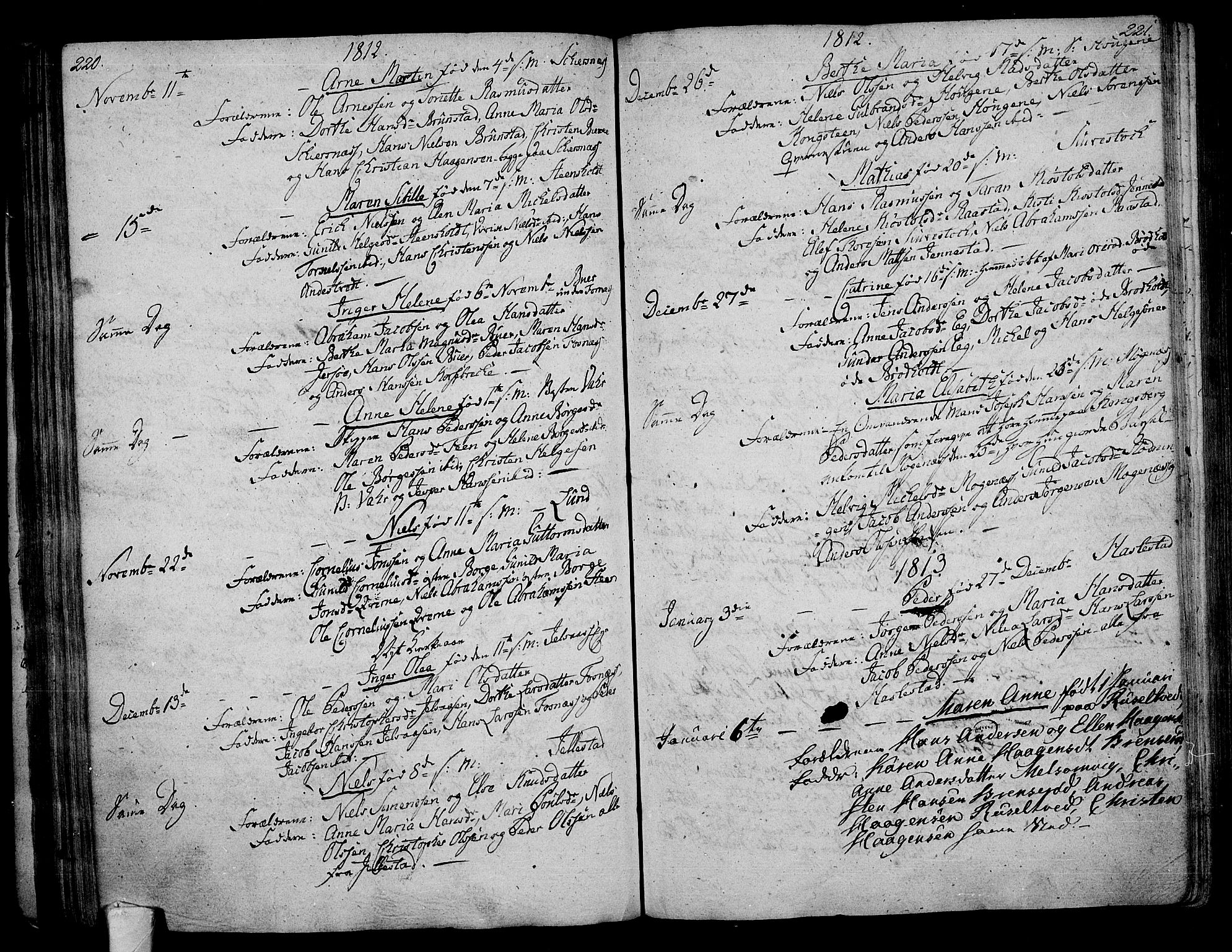 Stokke kirkebøker, SAKO/A-320/F/Fa/L0004: Parish register (official) no. I 4, 1804-1815, p. 220-221