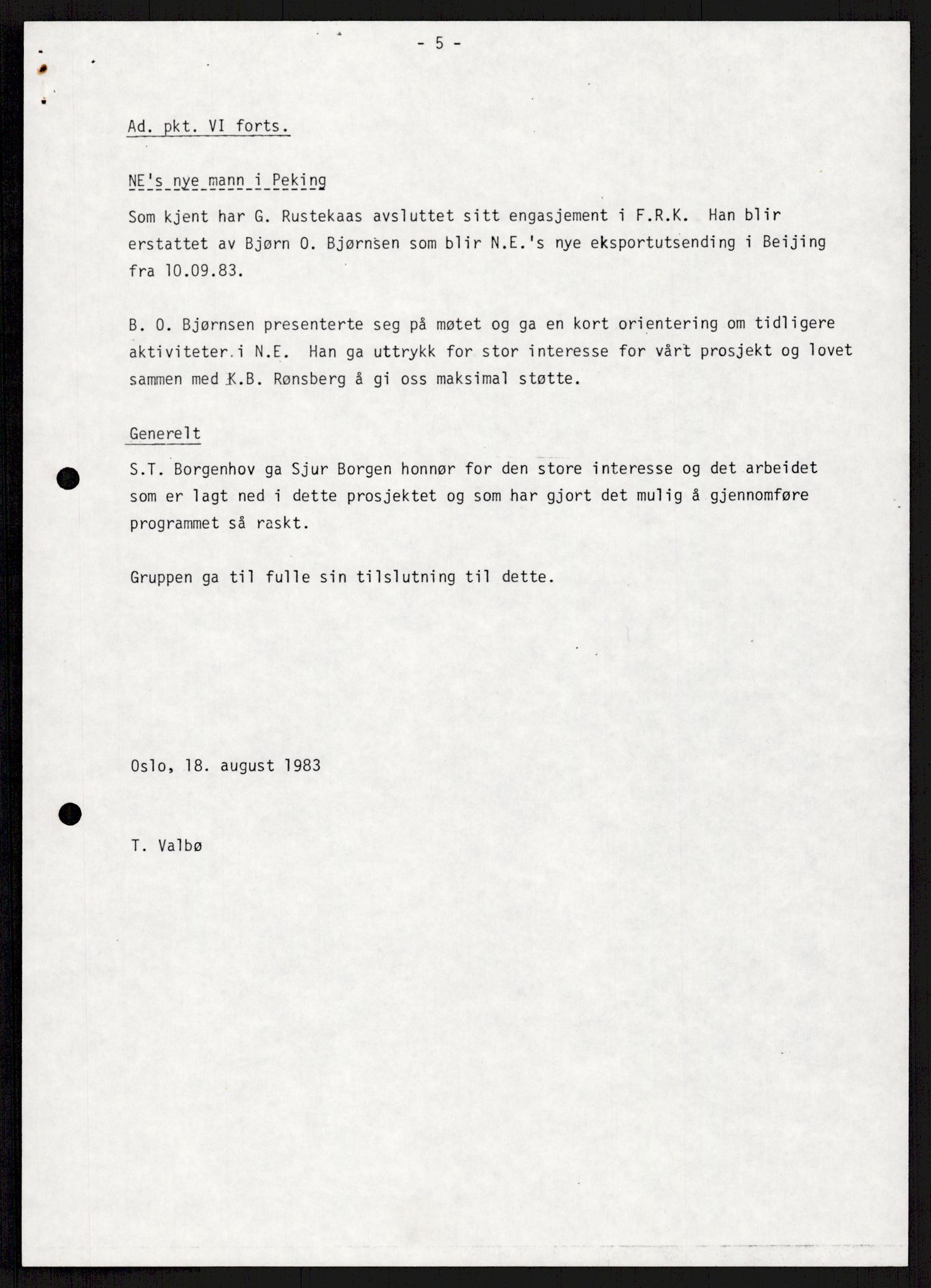 "17-Gruppen Kina", AV/RA-PA-1688/A/L0001: Møtereferater, 1979-1986, p. 53
