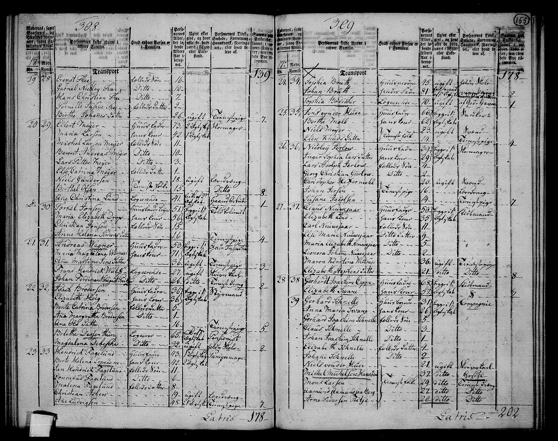 RA, 1801 census for 1301 Bergen, 1801, p. 154b-155a