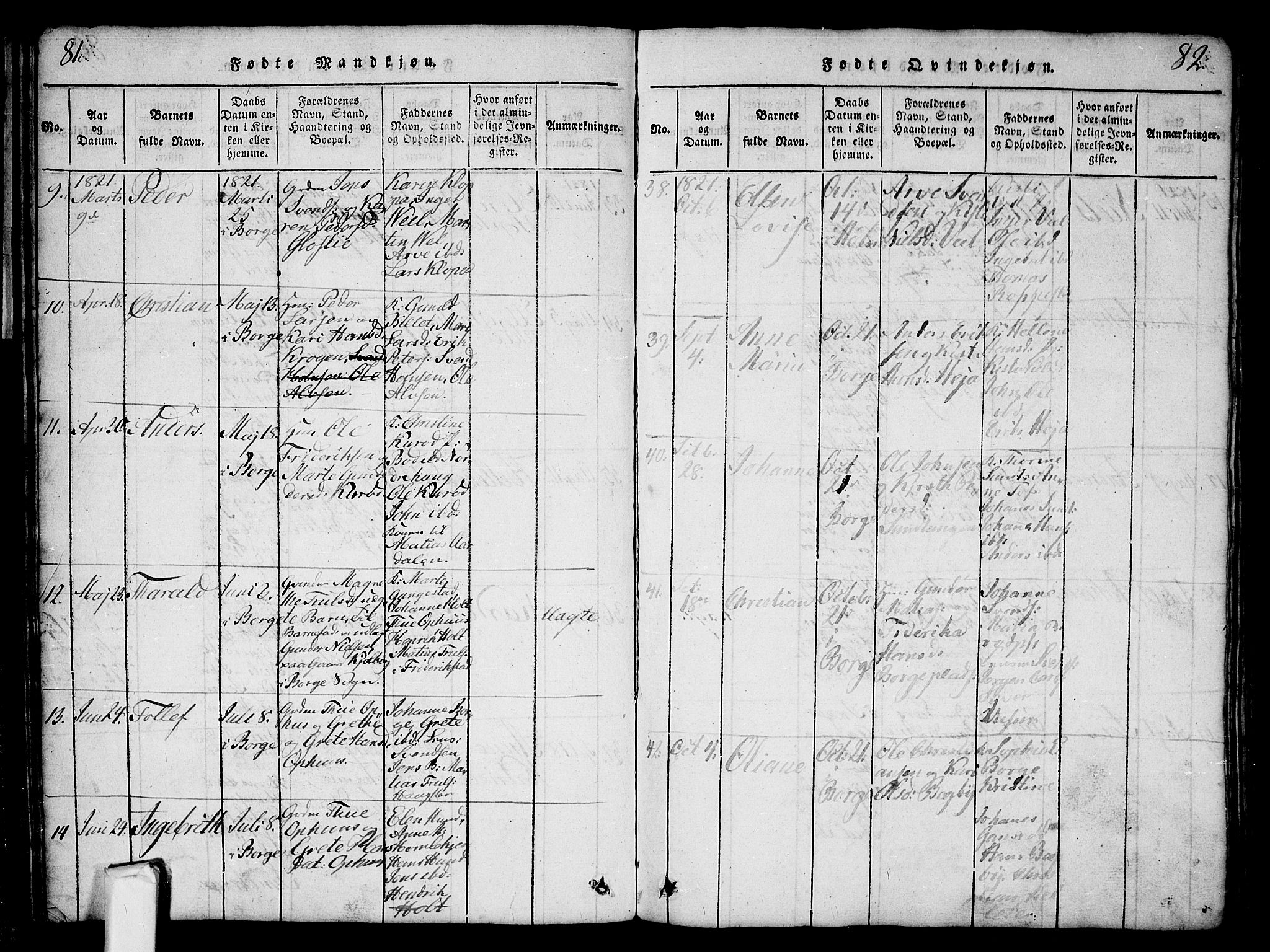 Borge prestekontor Kirkebøker, AV/SAO-A-10903/G/Ga/L0001: Parish register (copy) no.  I 1, 1815-1835, p. 81-82