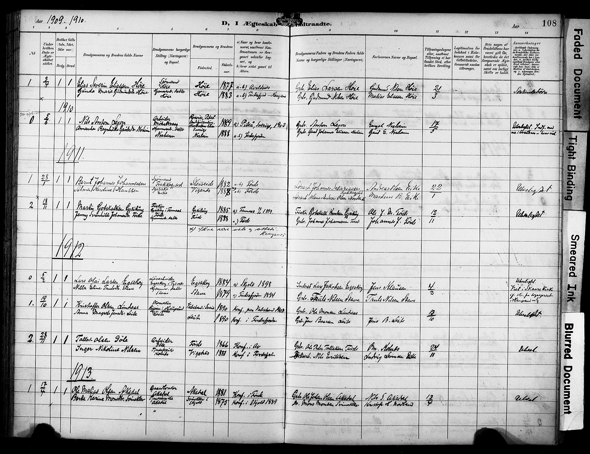 Avaldsnes sokneprestkontor, SAST/A -101851/H/Ha/Haa/L0016: Parish register (official) no. A 16, 1893-1918, p. 108