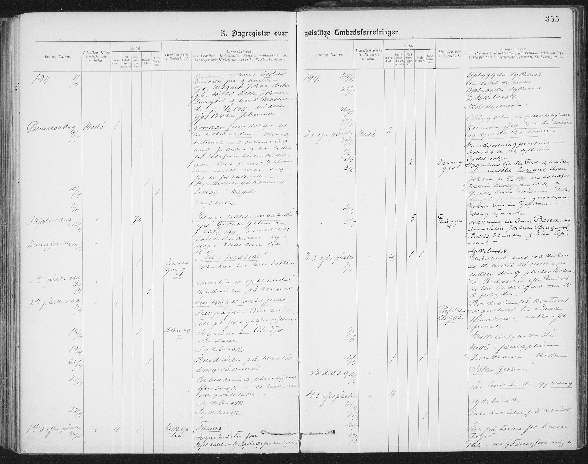 Ministerialprotokoller, klokkerbøker og fødselsregistre - Nordland, AV/SAT-A-1459/801/L0012: Parish register (official) no. 801A12, 1900-1916, p. 355