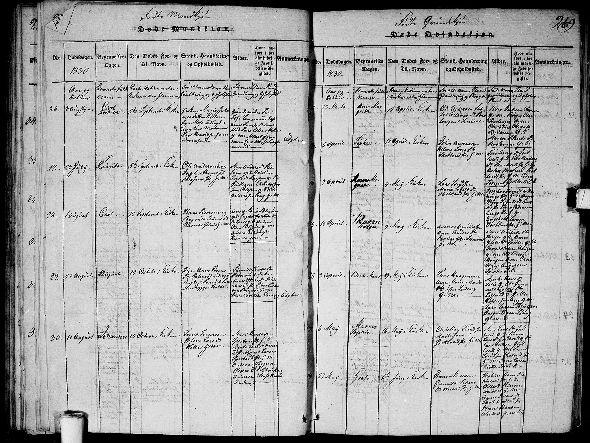 Våler prestekontor Kirkebøker, SAO/A-11083/G/Ga/L0001: Parish register (copy) no. I 1, 1815-1839, p. 268-269