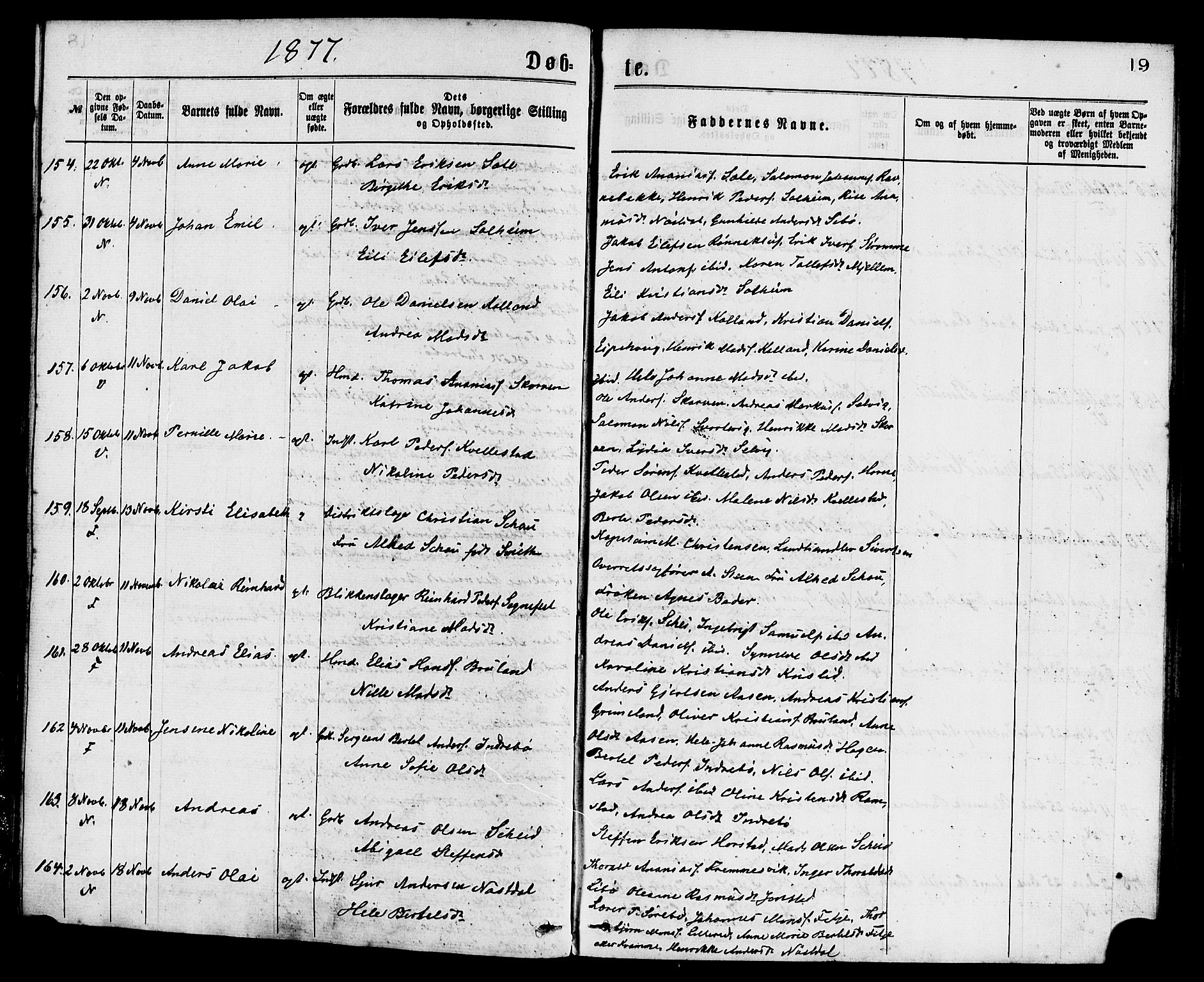 Førde sokneprestembete, AV/SAB-A-79901/H/Haa/Haaa/L0011: Parish register (official) no. A 11, 1877-1880, p. 19