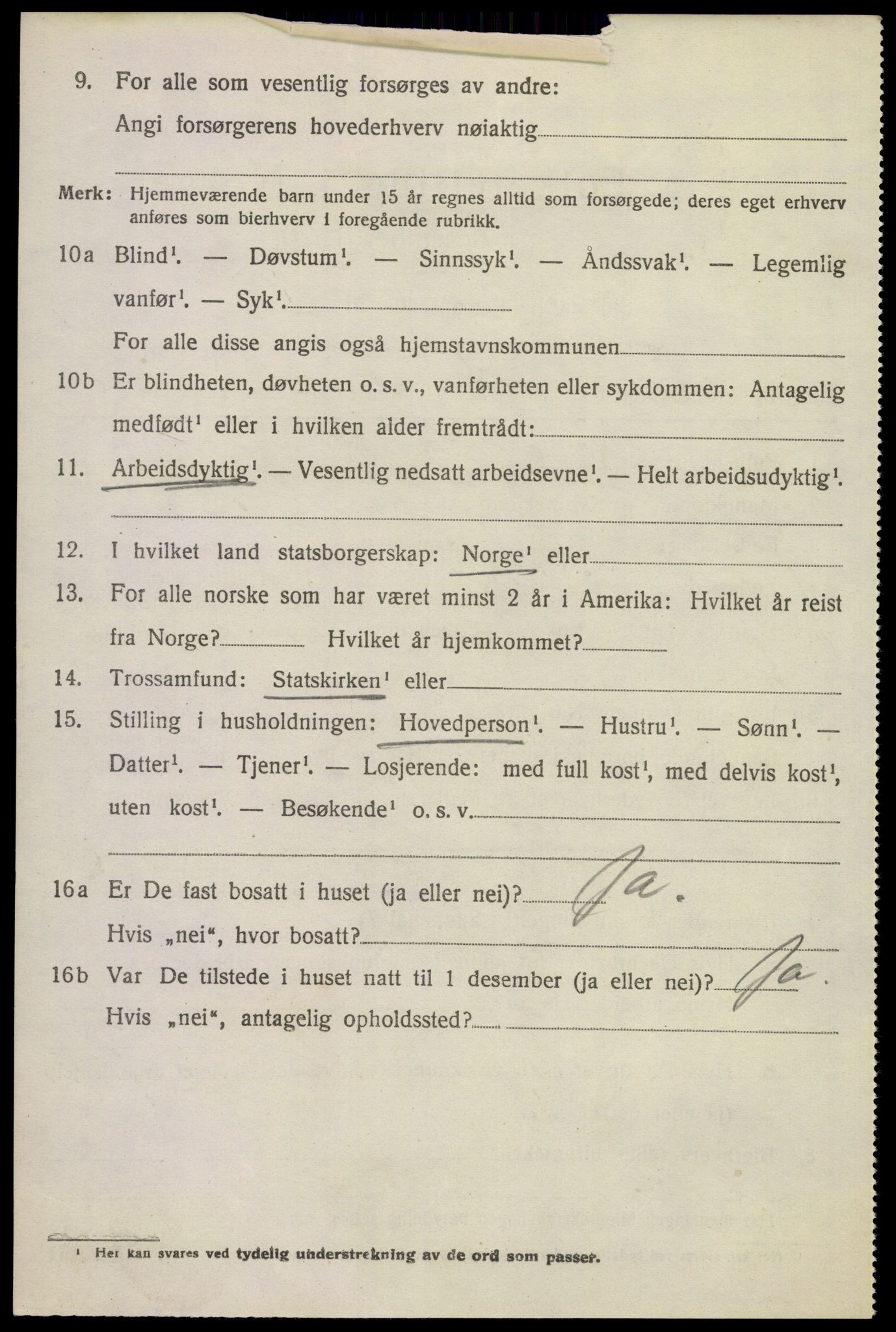 SAKO, 1920 census for Solum, 1920, p. 2285