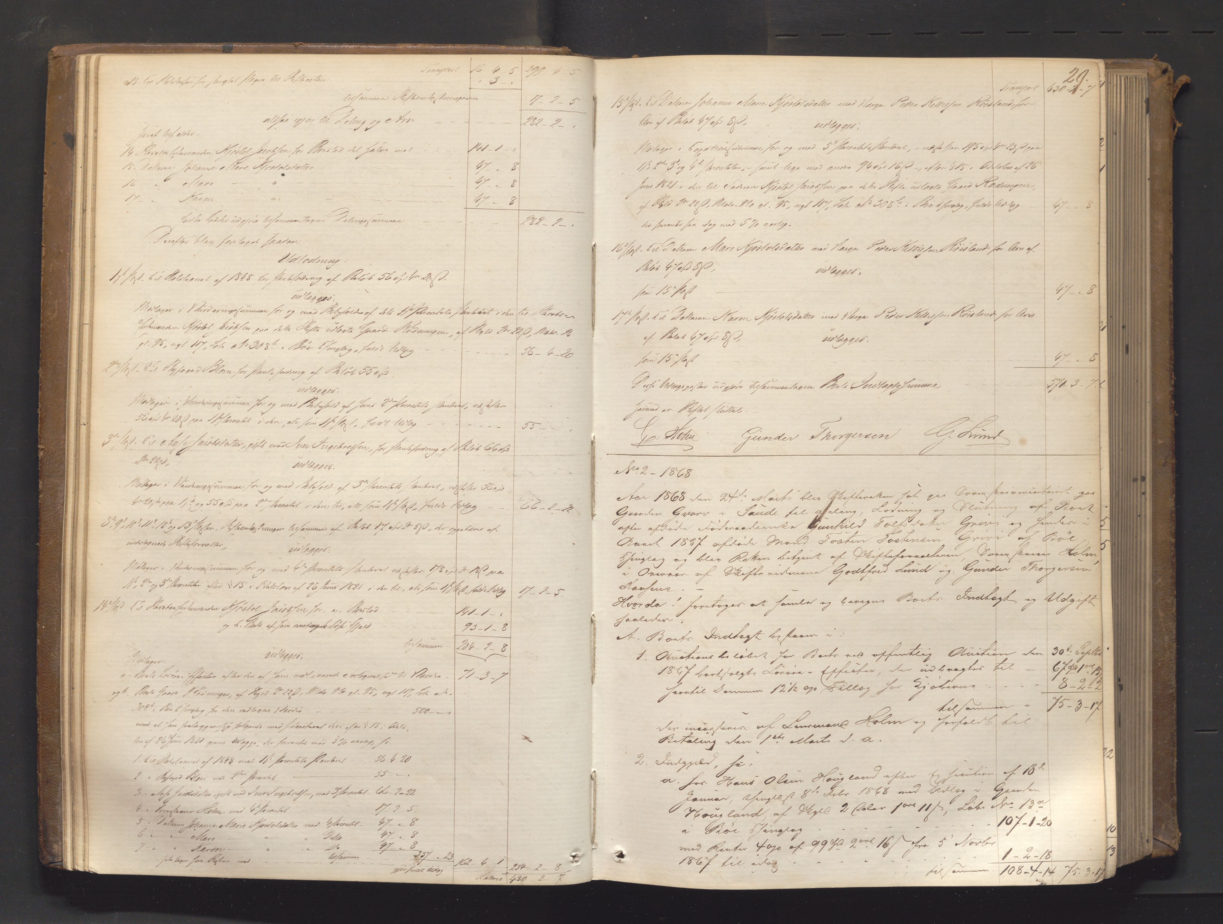 Nedre Telemark sorenskriveri, AV/SAKO-A-135/H/Hb/Hbe/L0002: Skifteutlodningsprotokoll, 1867-1878, p. 28b-29a
