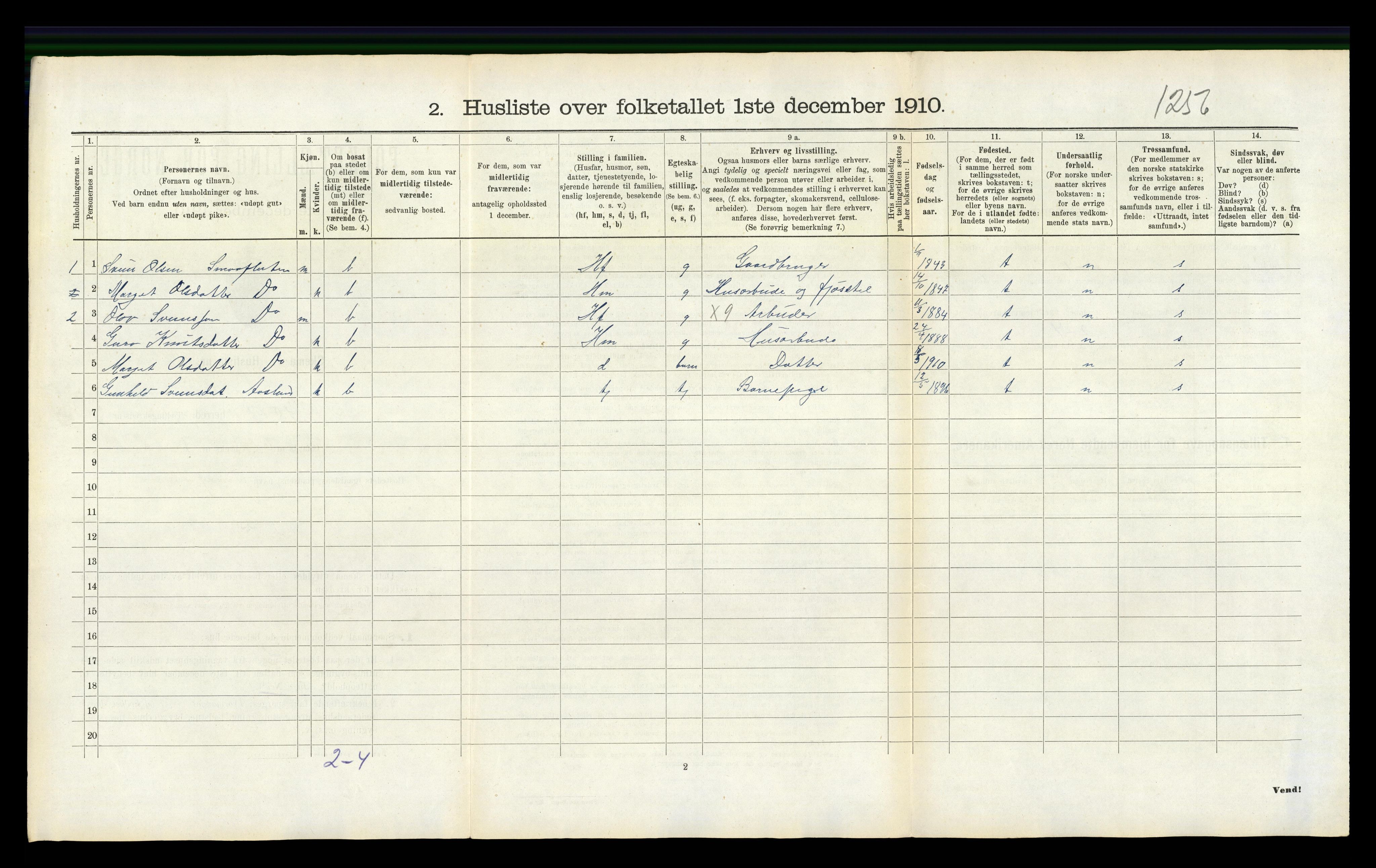 RA, 1910 census for Seljord, 1910, p. 604