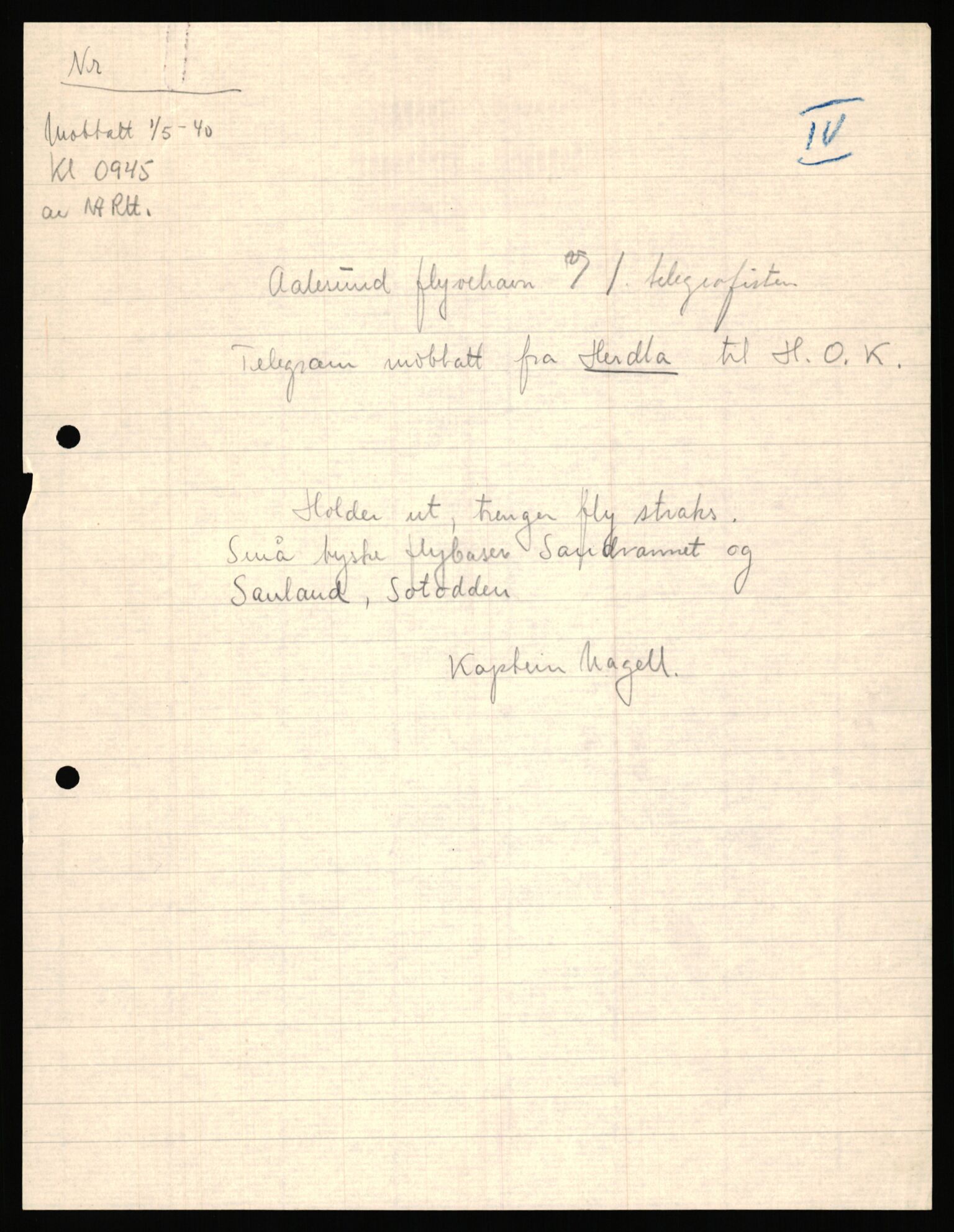 Forsvaret, Forsvarets krigshistoriske avdeling, AV/RA-RAFA-2017/Y/Ya/L0031: II-C-11-51 - Hærens overkommando, 1940, p. 494