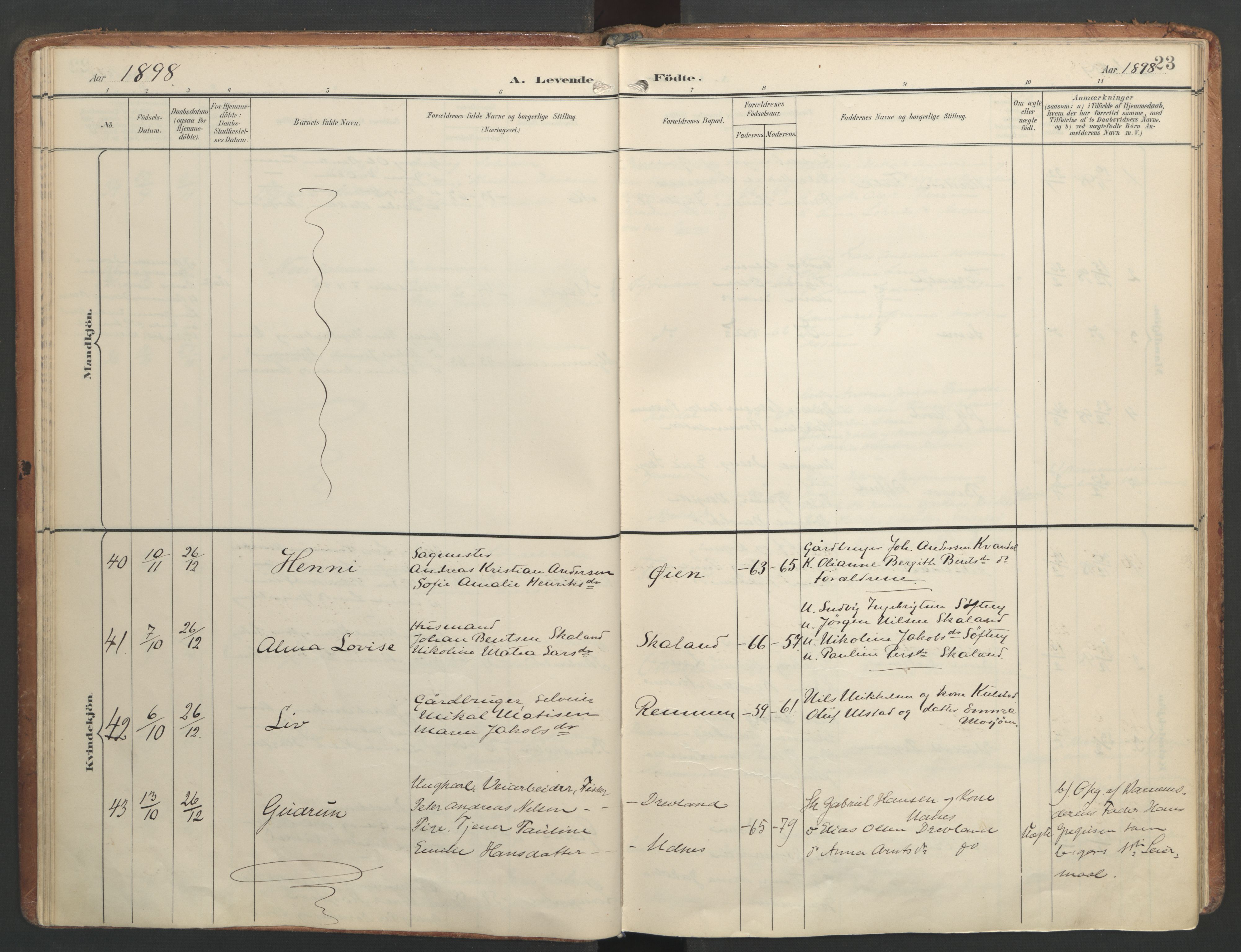 Ministerialprotokoller, klokkerbøker og fødselsregistre - Nordland, AV/SAT-A-1459/820/L0297: Parish register (official) no. 820A18, 1897-1917, p. 23