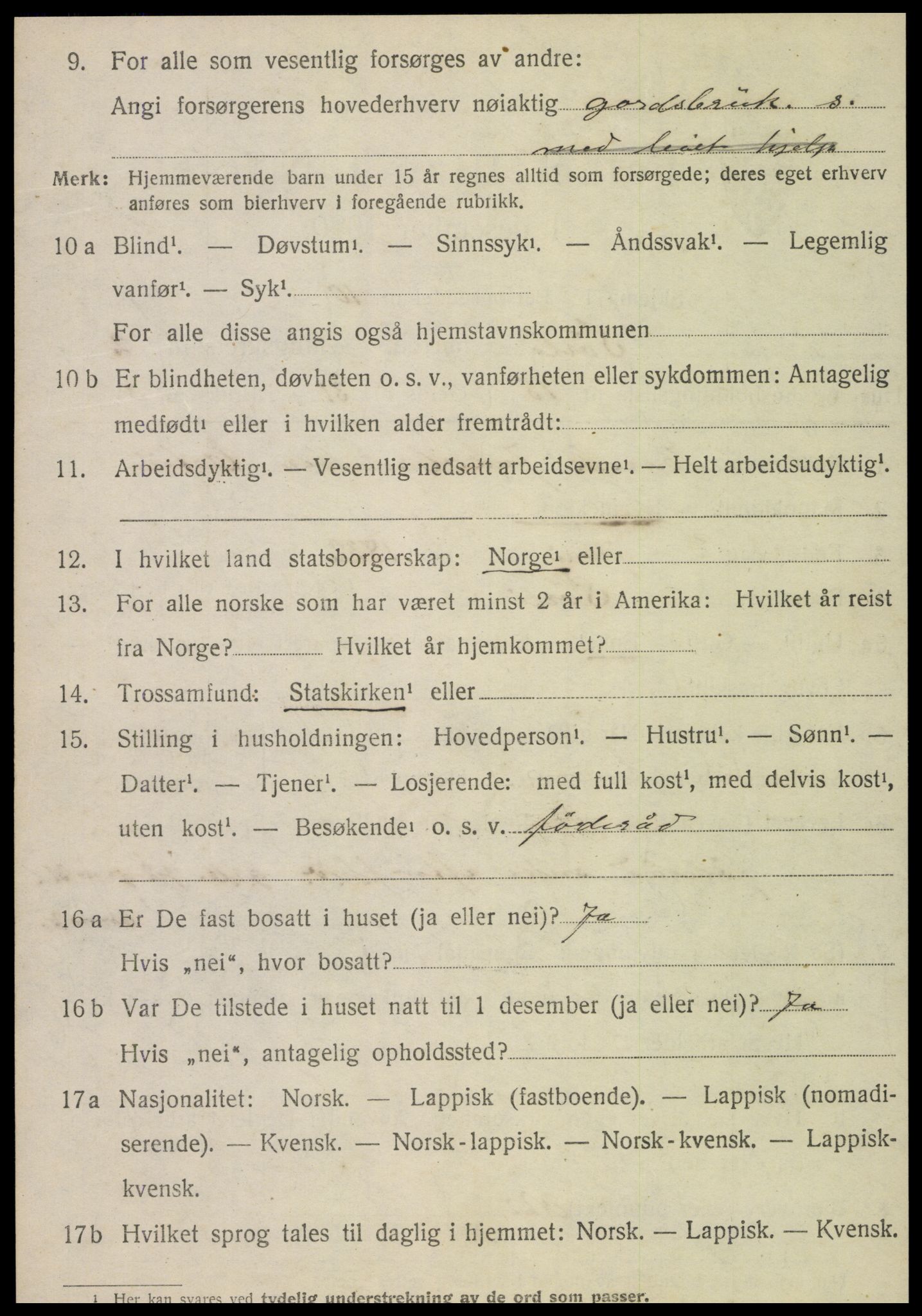 SAT, 1920 census for Sørli, 1920, p. 1044