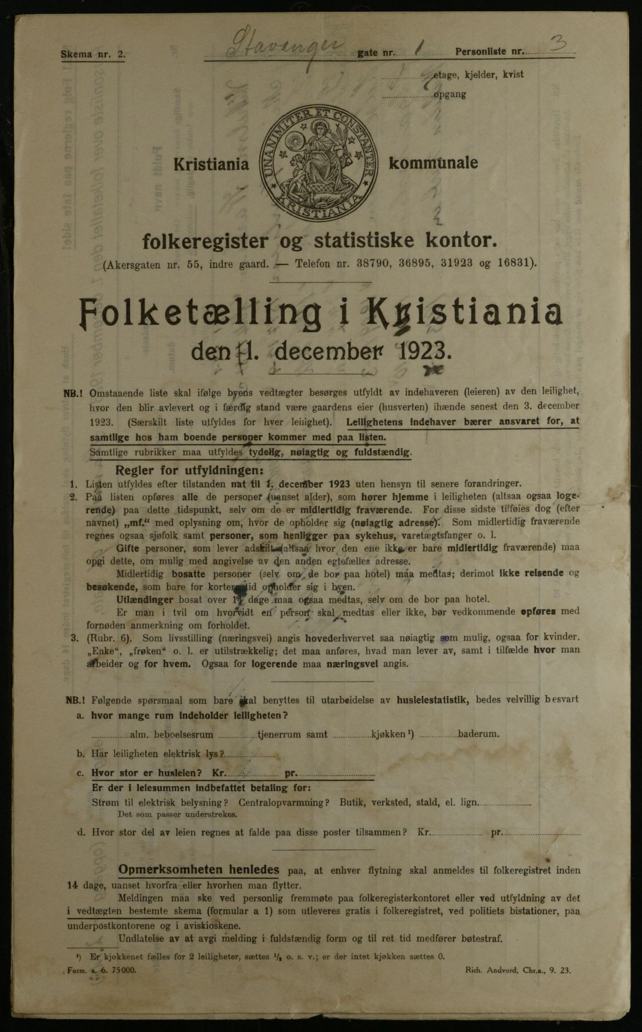 OBA, Municipal Census 1923 for Kristiania, 1923, p. 111197