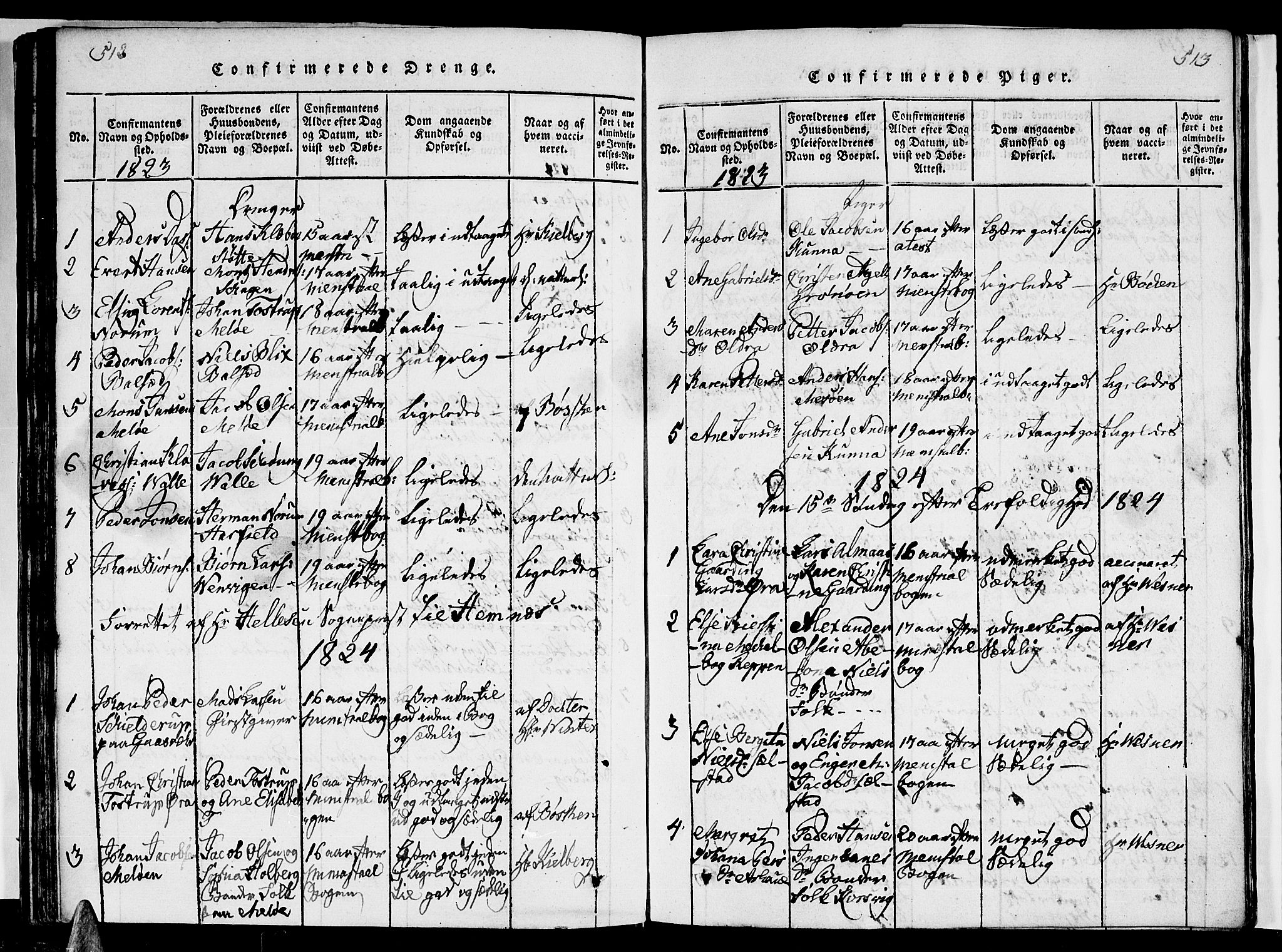 Ministerialprotokoller, klokkerbøker og fødselsregistre - Nordland, SAT/A-1459/841/L0617: Parish register (copy) no. 841C01 /2, 1820-1830, p. 512-513