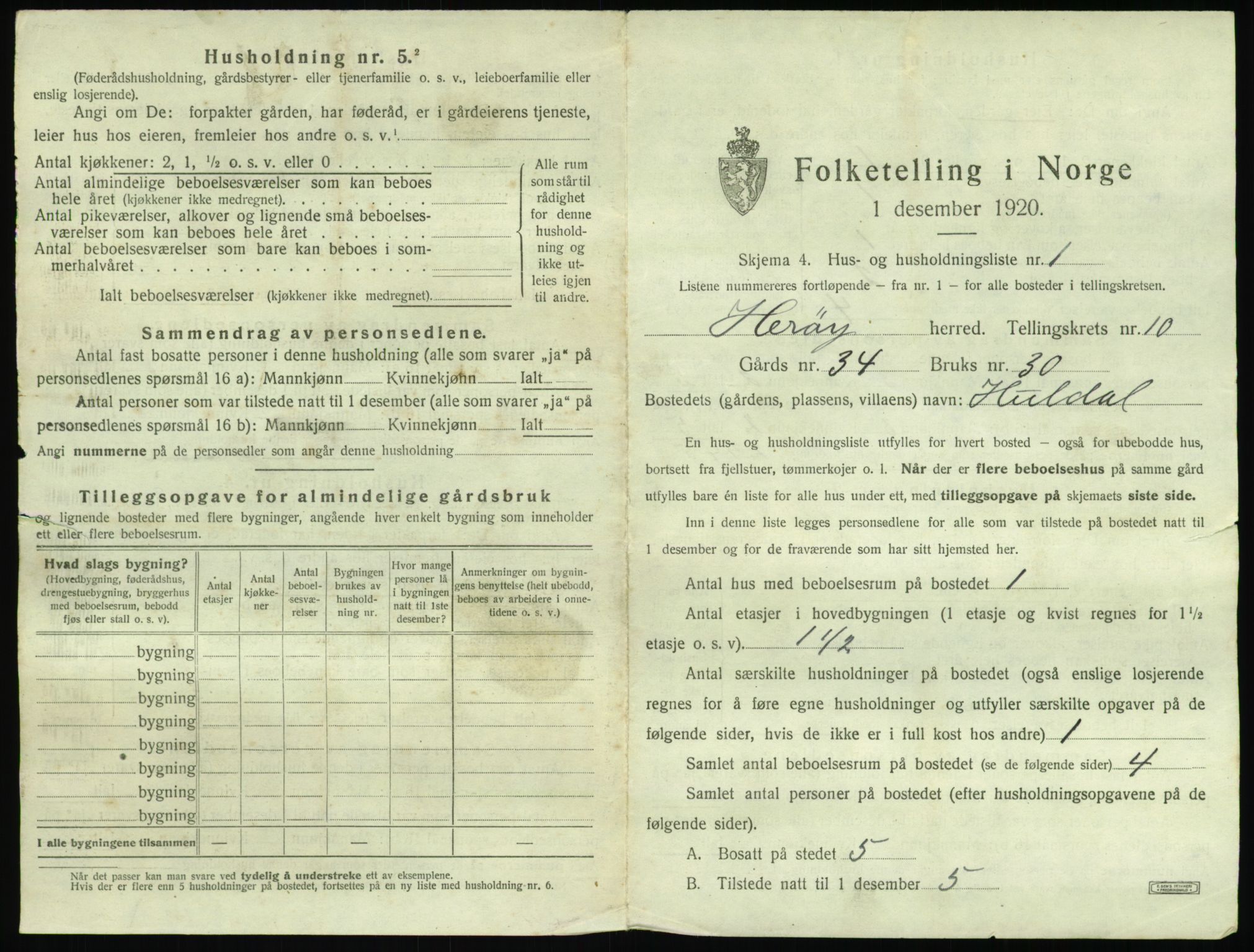 SAT, 1920 census for Herøy (MR), 1920, p. 797