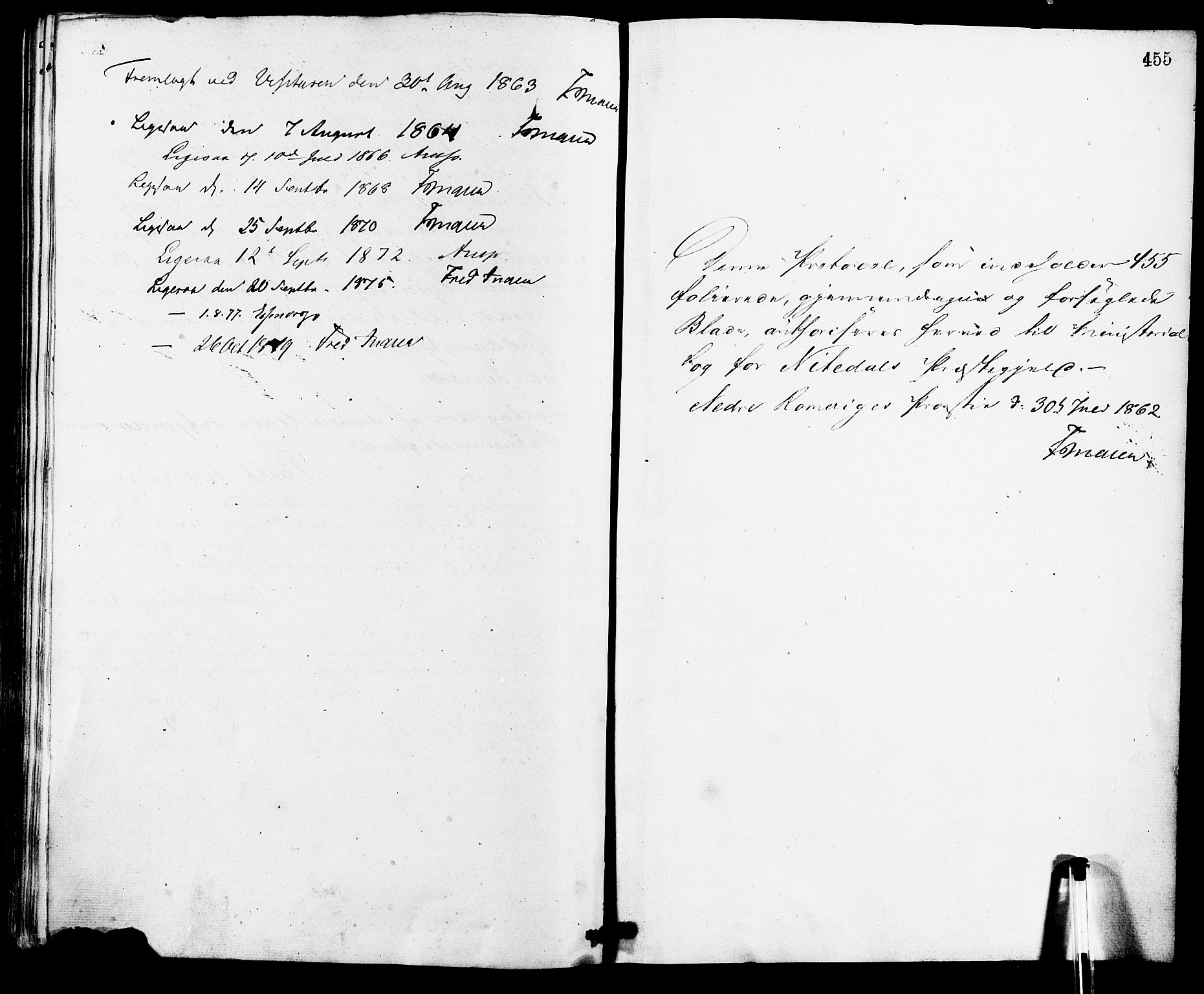 Nittedal prestekontor Kirkebøker, SAO/A-10365a/F/Fa/L0006: Parish register (official) no. I 6, 1863-1878, p. 455