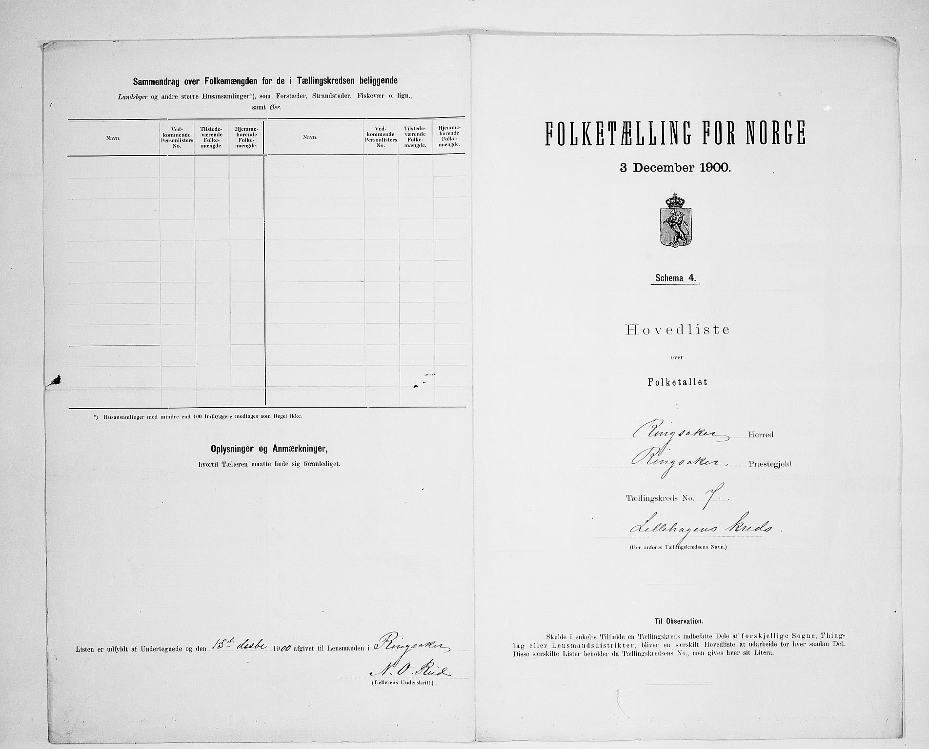 SAH, 1900 census for Ringsaker, 1900, p. 51