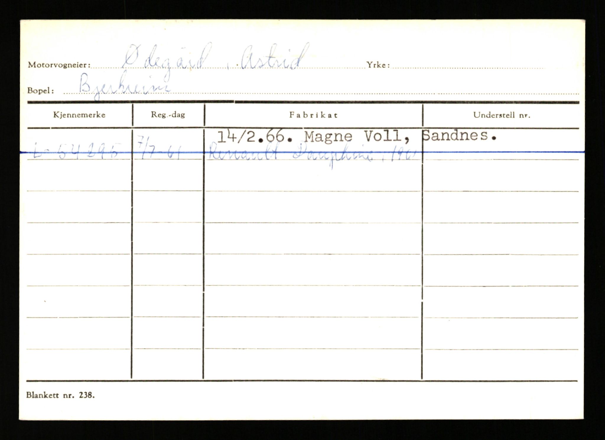 Stavanger trafikkstasjon, SAST/A-101942/0/H/L0043: Viste - Øksendal, 1930-1971, p. 1685