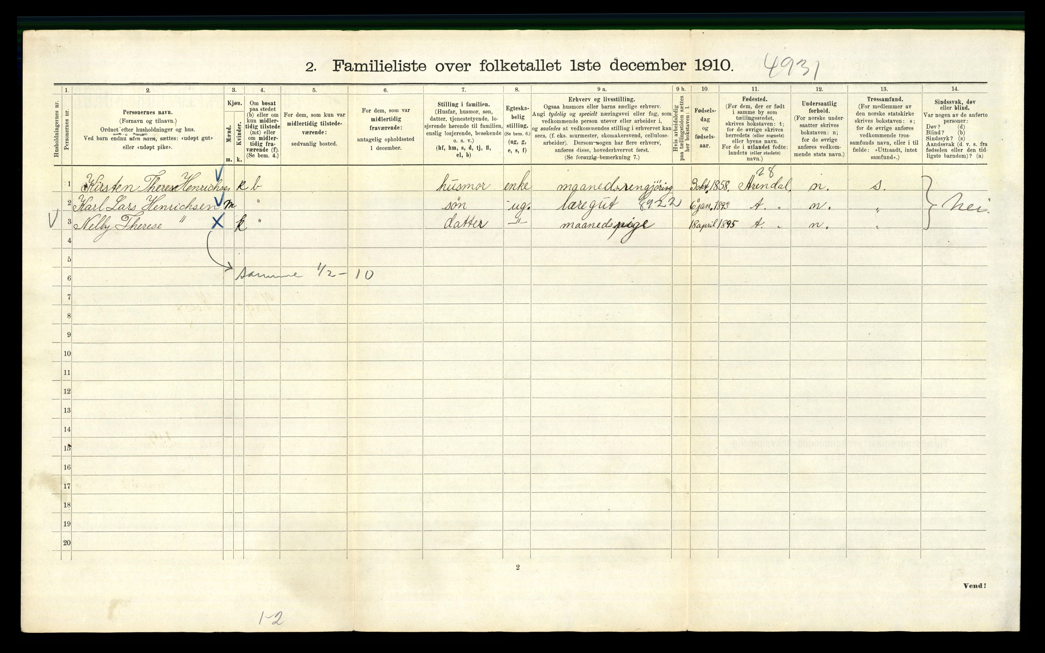 RA, 1910 census for Kristiania, 1910, p. 46580