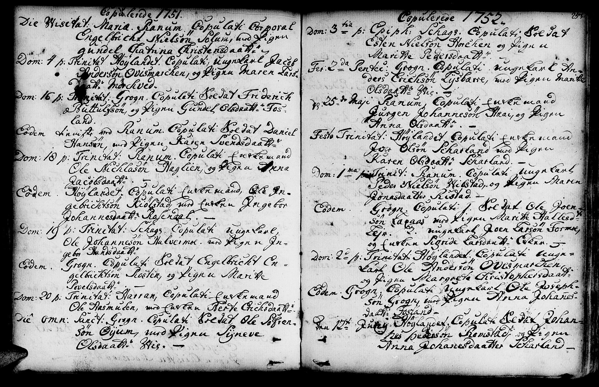 Ministerialprotokoller, klokkerbøker og fødselsregistre - Nord-Trøndelag, SAT/A-1458/764/L0542: Parish register (official) no. 764A02, 1748-1779, p. 253