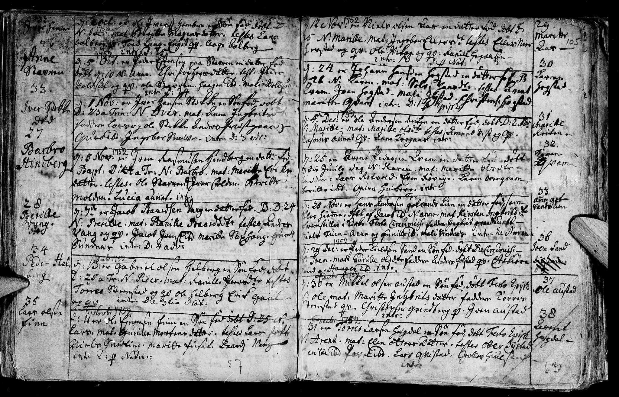 Ministerialprotokoller, klokkerbøker og fødselsregistre - Nord-Trøndelag, SAT/A-1458/730/L0272: Parish register (official) no. 730A01, 1733-1764, p. 105