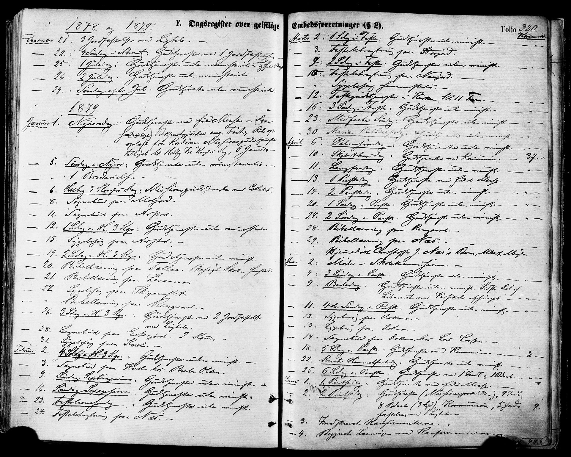 Ministerialprotokoller, klokkerbøker og fødselsregistre - Nordland, SAT/A-1459/846/L0645: Parish register (official) no. 846A03, 1872-1886, p. 320