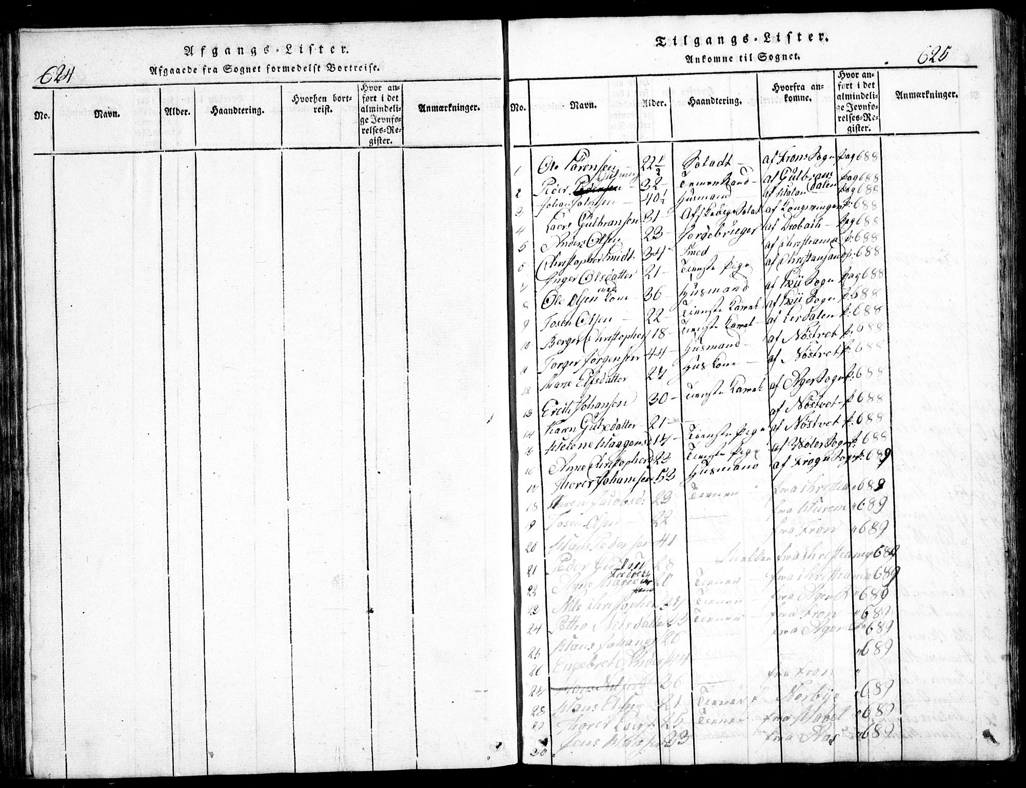 Nesodden prestekontor Kirkebøker, SAO/A-10013/G/Ga/L0001: Parish register (copy) no. I 1, 1814-1847, p. 624-625
