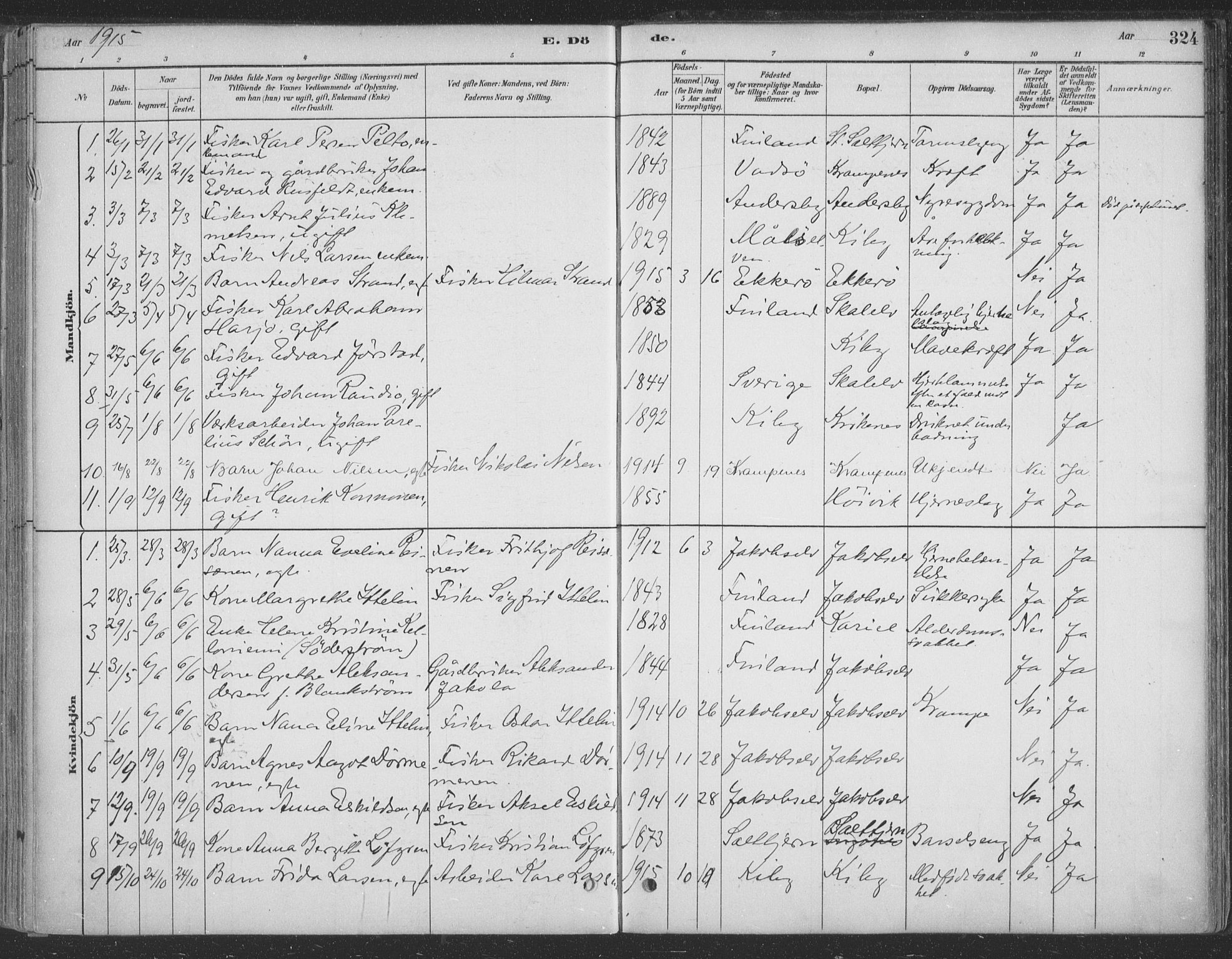 Vadsø sokneprestkontor, SATØ/S-1325/H/Ha/L0009kirke: Parish register (official) no. 9, 1881-1917, p. 324