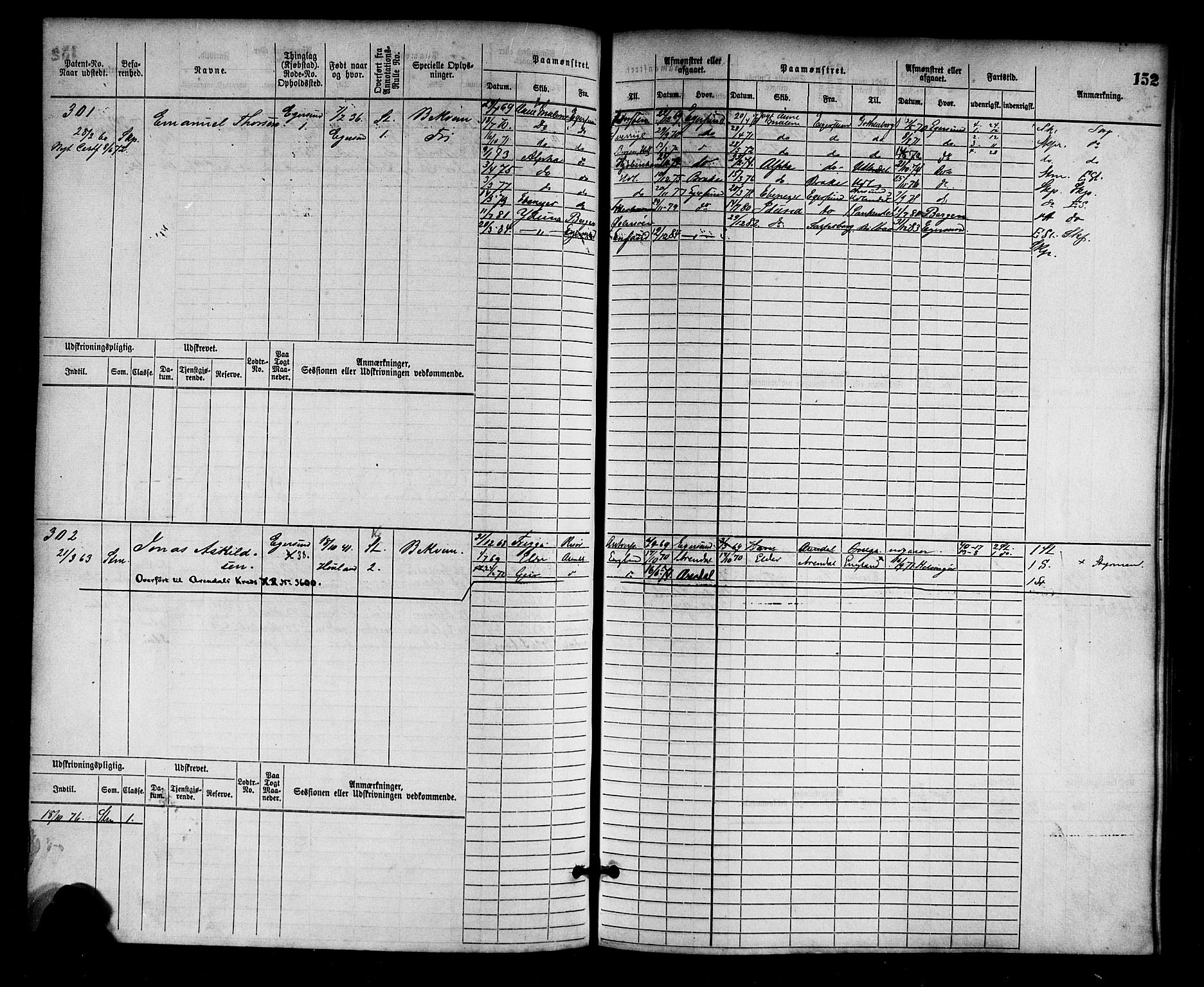 Egersund mønstringskrets, AV/SAK-2031-0019/F/Fb/L0001: Hovedrulle nr 1-666, O-3, 1868-1920, p. 158