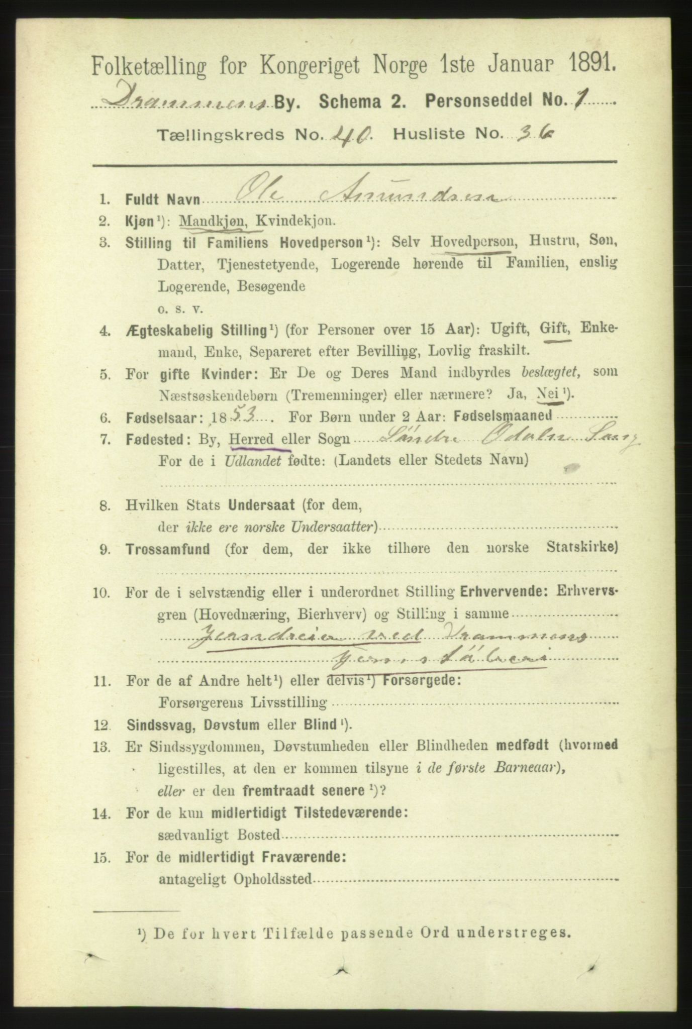 RA, 1891 census for 0602 Drammen, 1891, p. 24141