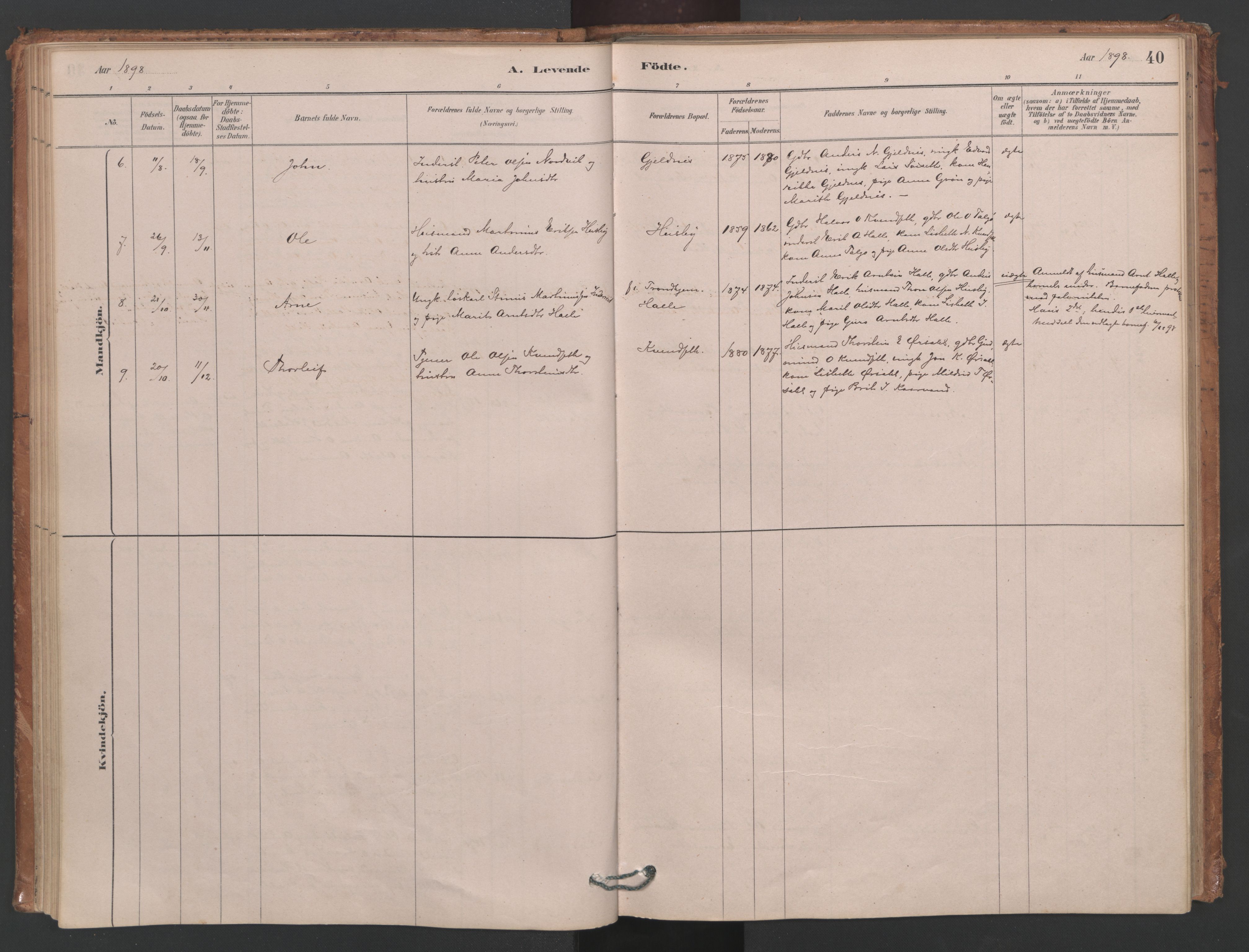 Ministerialprotokoller, klokkerbøker og fødselsregistre - Møre og Romsdal, AV/SAT-A-1454/593/L1034: Parish register (official) no. 593A01, 1879-1911, p. 40