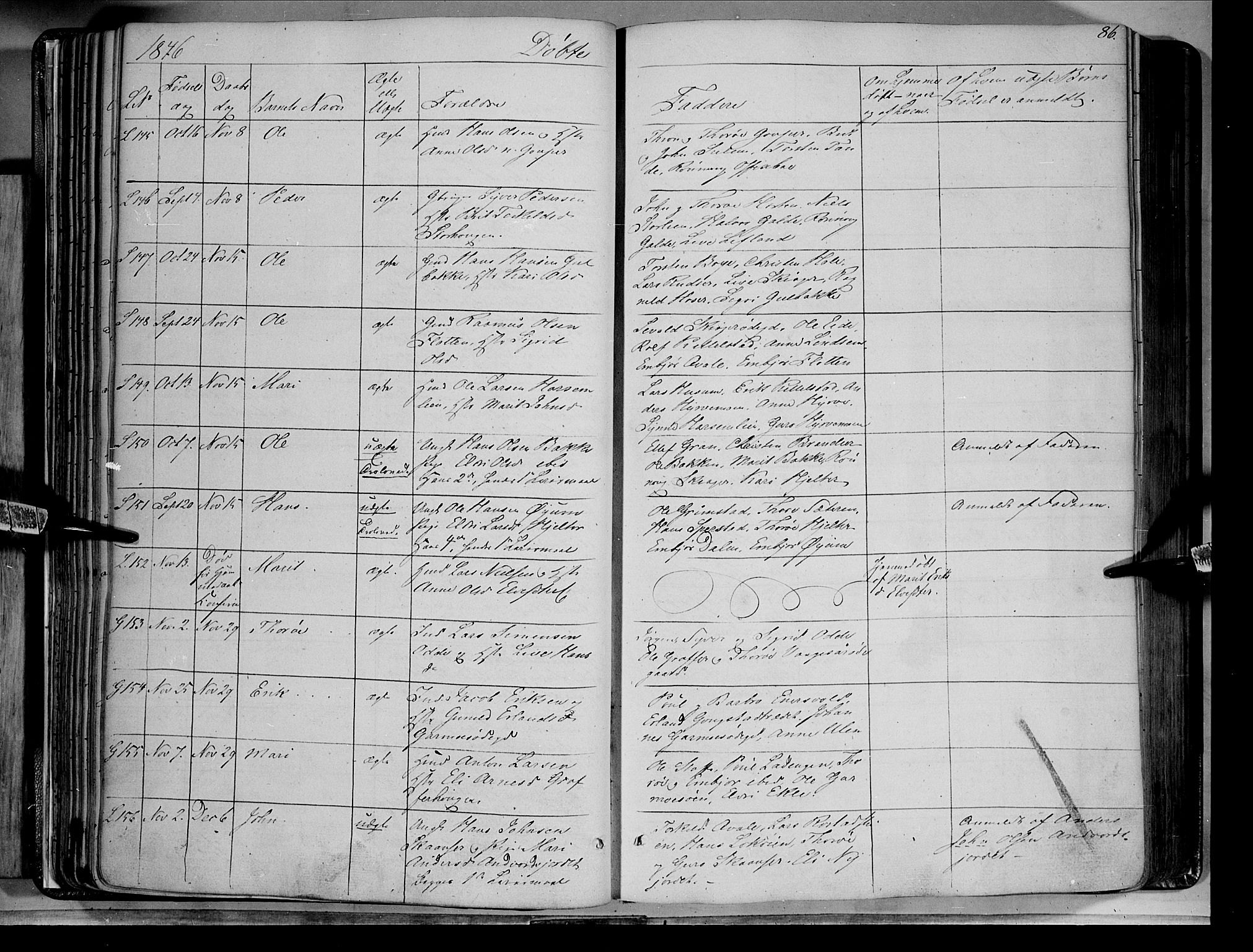 Lom prestekontor, AV/SAH-PREST-070/K/L0006: Parish register (official) no. 6A, 1837-1863, p. 86