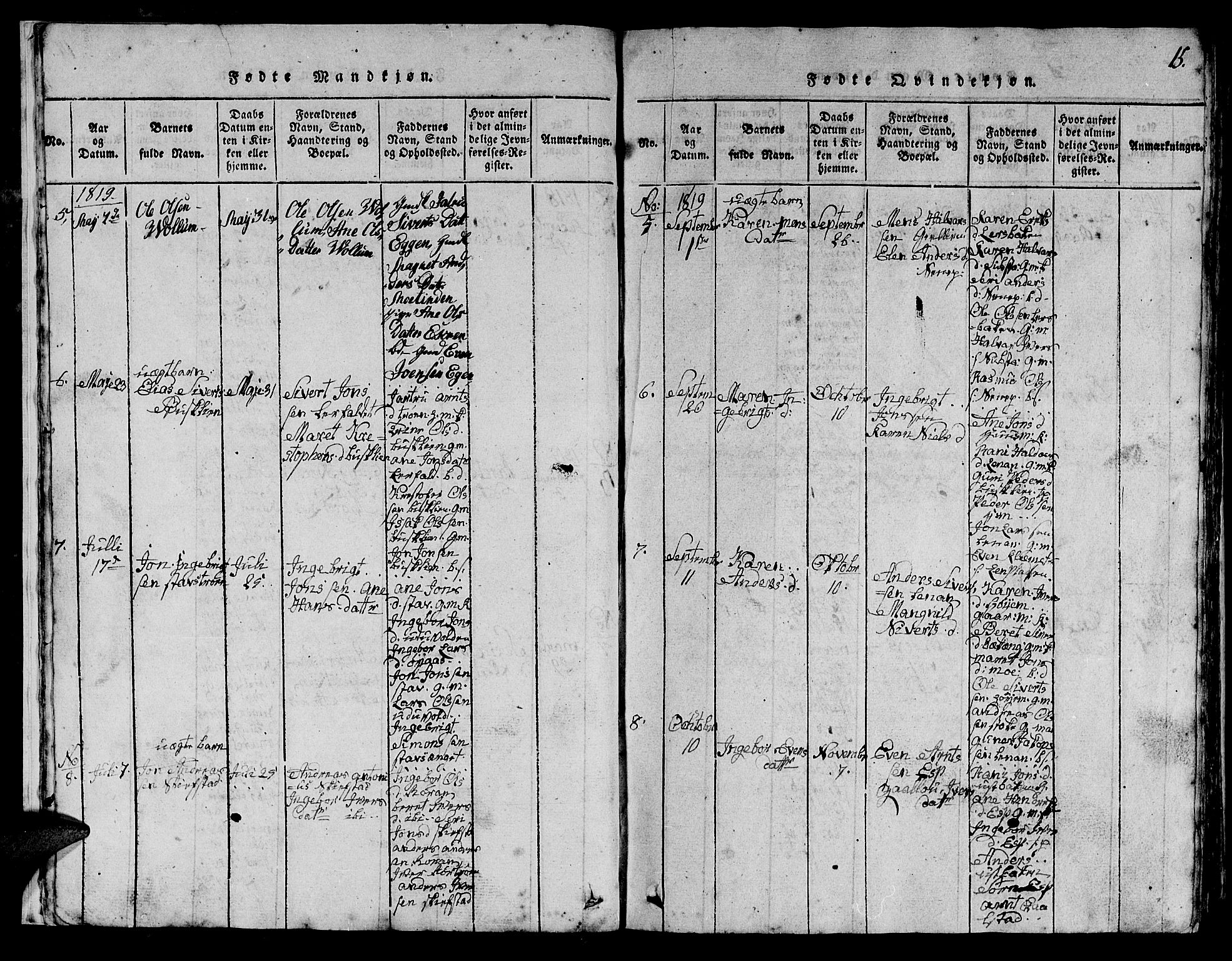 Ministerialprotokoller, klokkerbøker og fødselsregistre - Sør-Trøndelag, AV/SAT-A-1456/613/L0393: Parish register (copy) no. 613C01, 1816-1886, p. 15