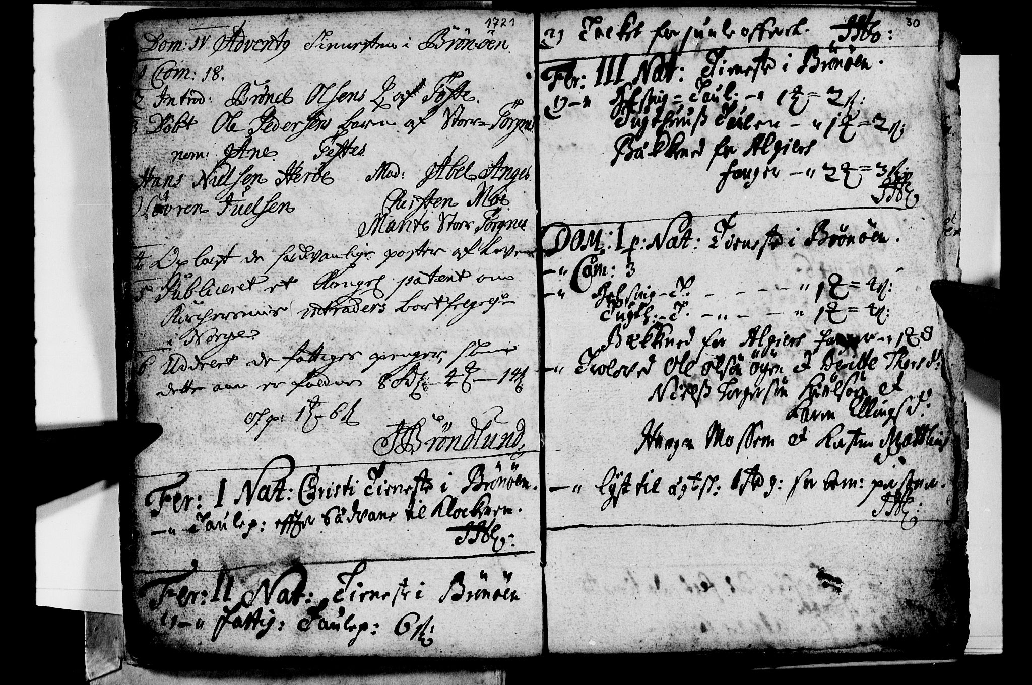 Ministerialprotokoller, klokkerbøker og fødselsregistre - Nordland, AV/SAT-A-1459/813/L0194: Parish register (official) no. 813A04, 1719-1758, p. 30