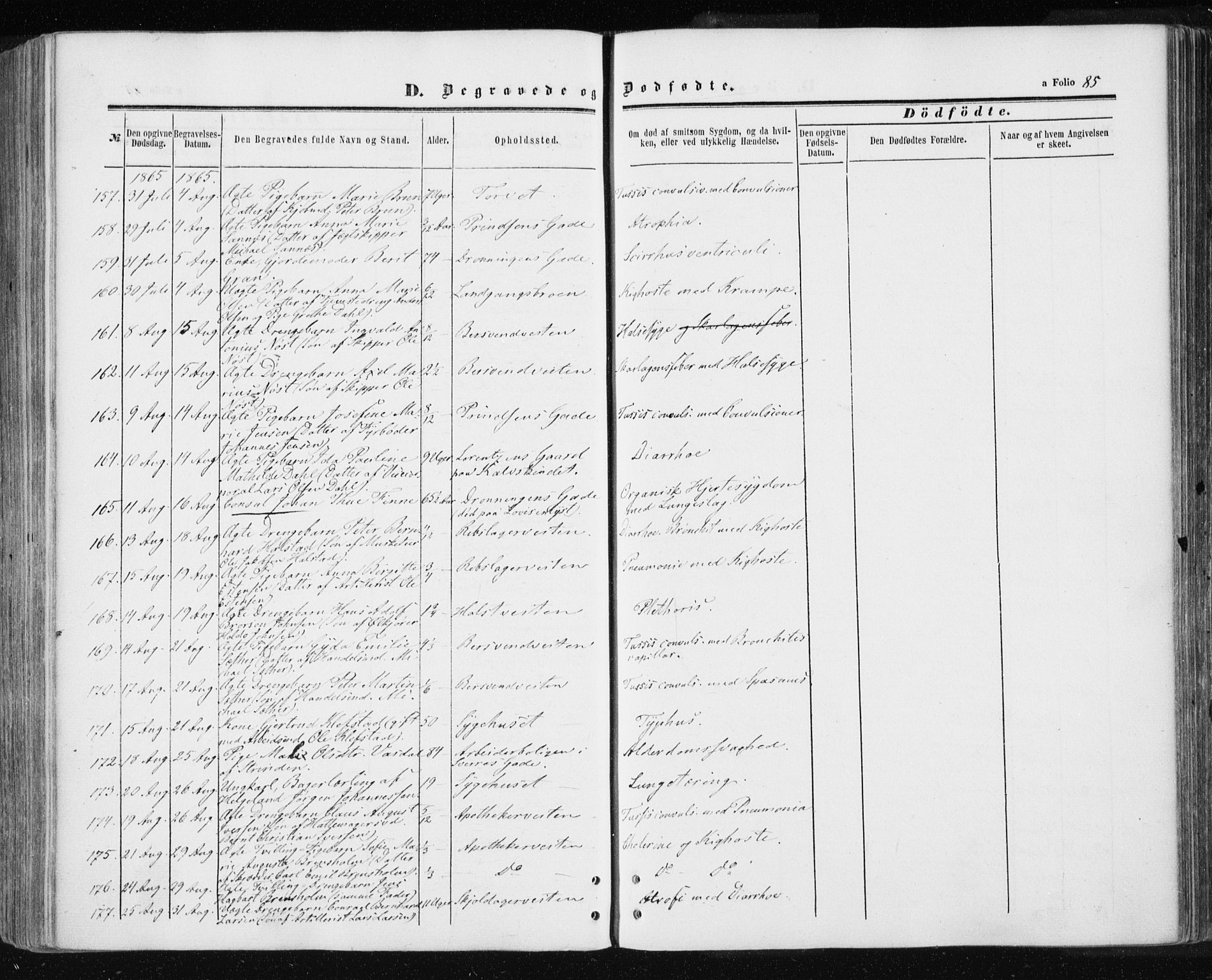 Ministerialprotokoller, klokkerbøker og fødselsregistre - Sør-Trøndelag, AV/SAT-A-1456/601/L0053: Parish register (official) no. 601A21, 1857-1865, p. 85