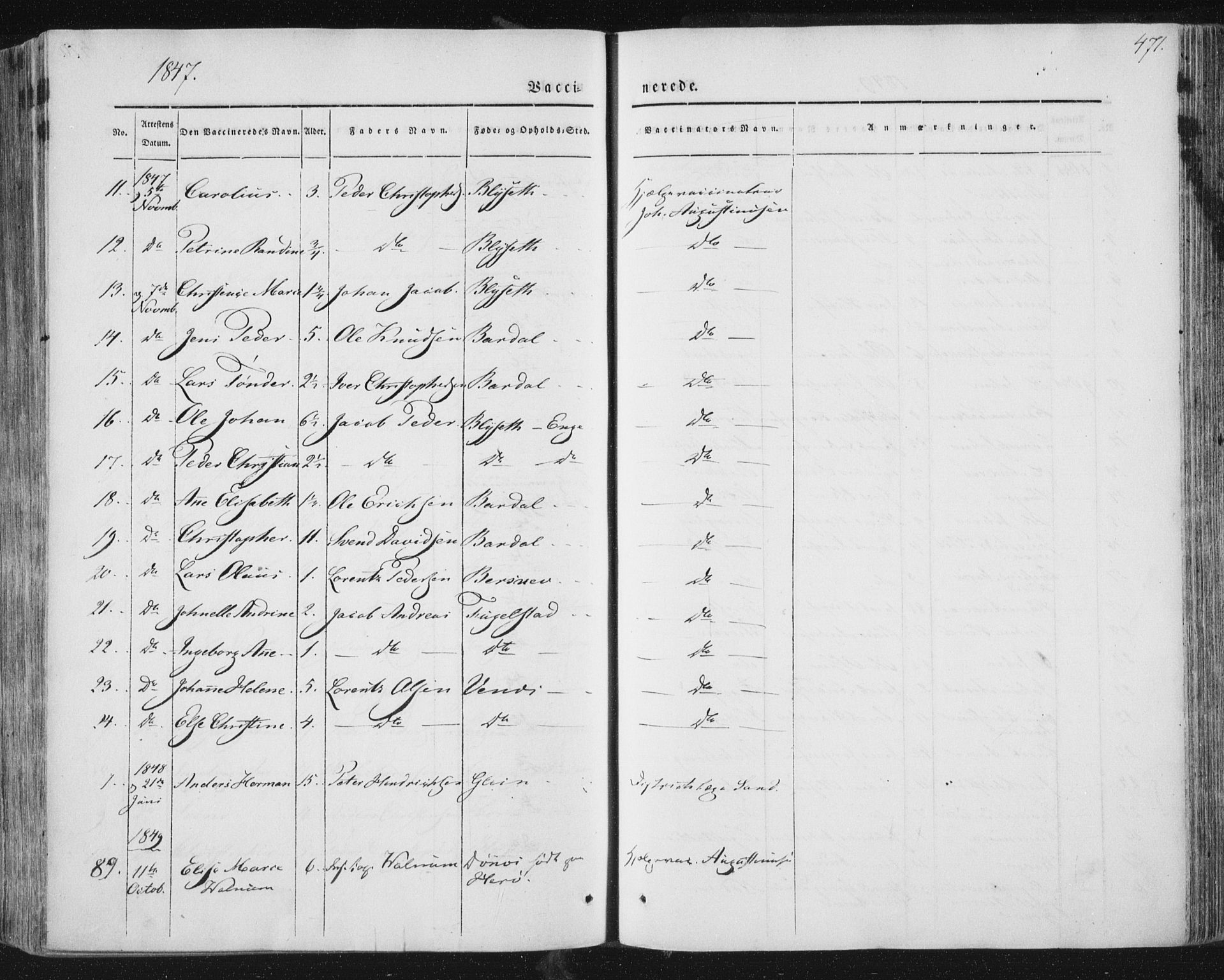 Ministerialprotokoller, klokkerbøker og fødselsregistre - Nordland, AV/SAT-A-1459/838/L0549: Parish register (official) no. 838A07, 1840-1854, p. 471