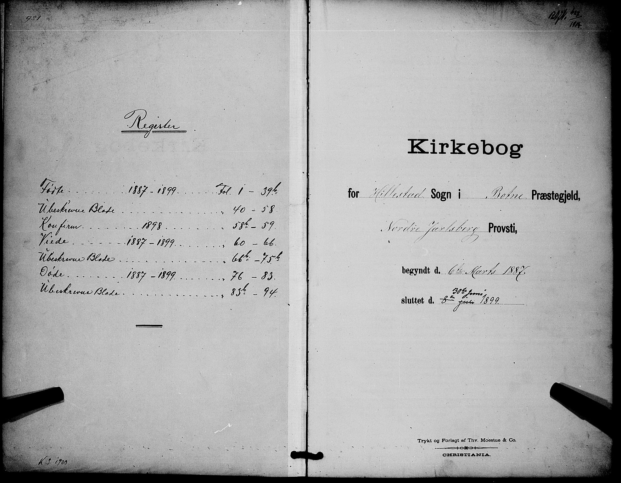 Botne kirkebøker, AV/SAKO-A-340/G/Gb/L0003: Parish register (copy) no. II 3, 1887-1899