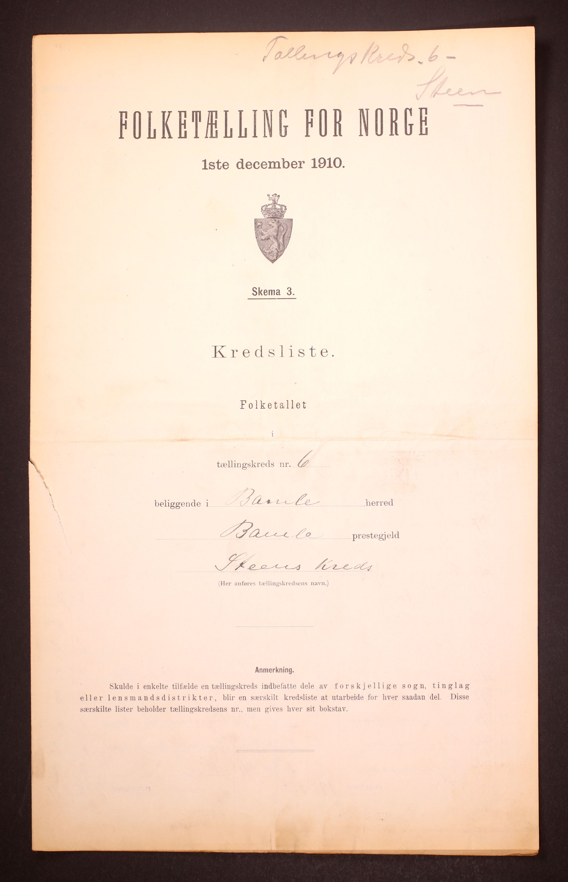 RA, 1910 census for Bamble, 1910, p. 22