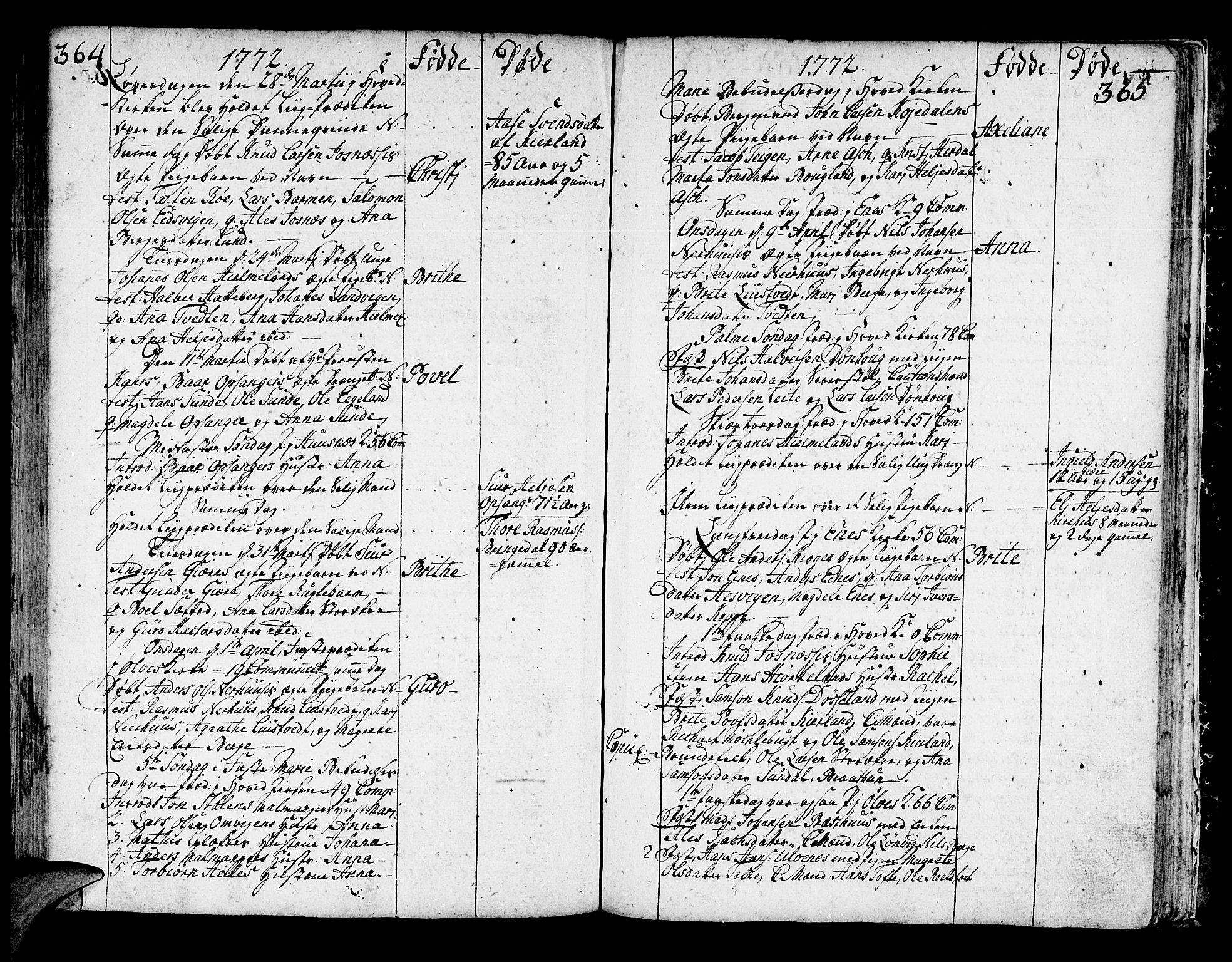 Kvinnherad sokneprestembete, SAB/A-76401/H/Haa: Parish register (official) no. A 3, 1754-1777, p. 364-365