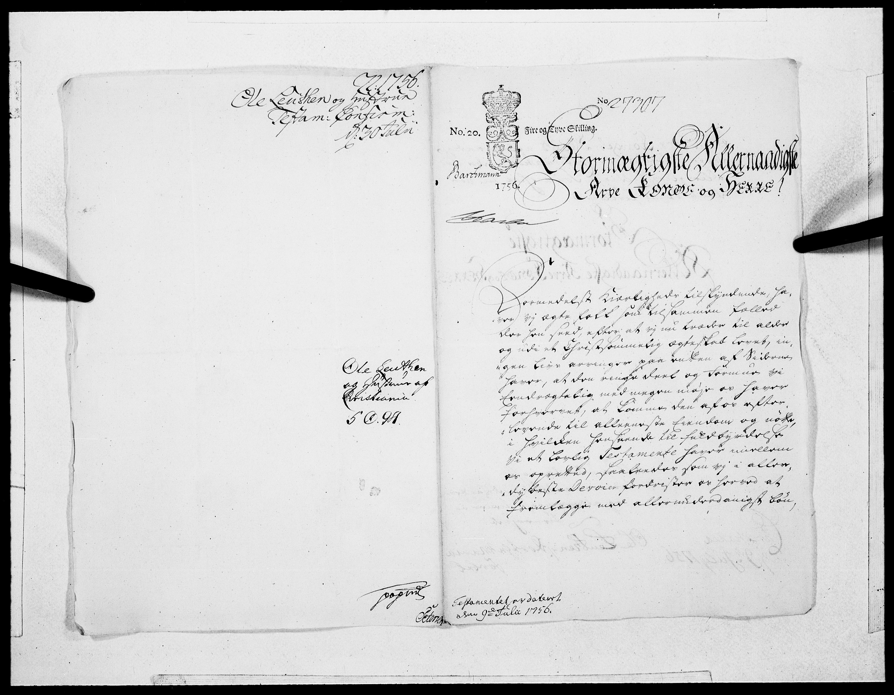 Danske Kanselli 1572-1799, AV/RA-EA-3023/F/Fc/Fcc/Fcca/L0172: Norske innlegg 1572-1799, 1756, p. 142