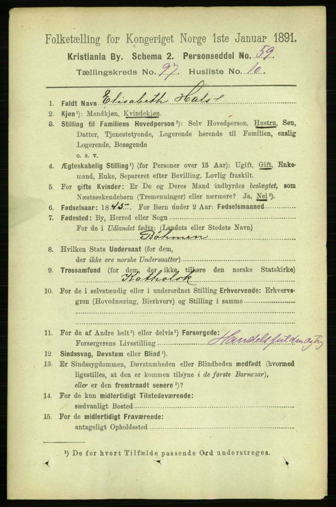 RA, 1891 census for 0301 Kristiania, 1891, p. 47237