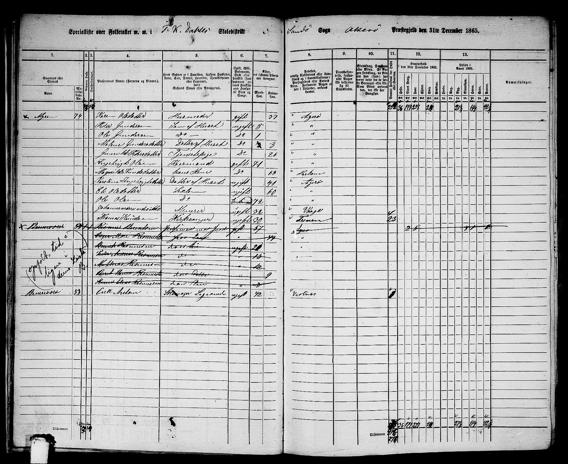 RA, 1865 census for Aukra, 1865, p. 21