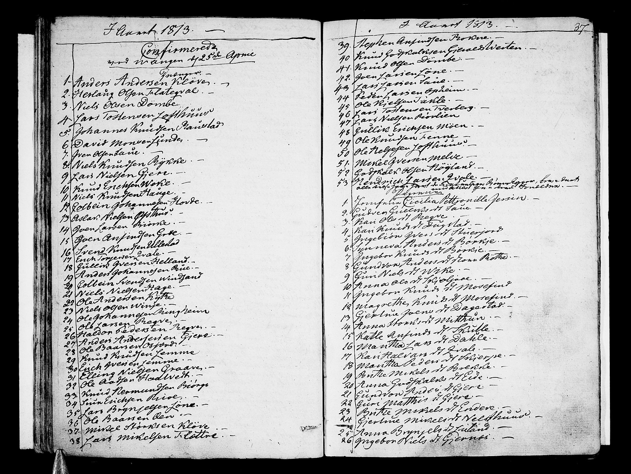 Voss sokneprestembete, SAB/A-79001/H/Haa: Parish register (official) no. A 10, 1810-1821, p. 37