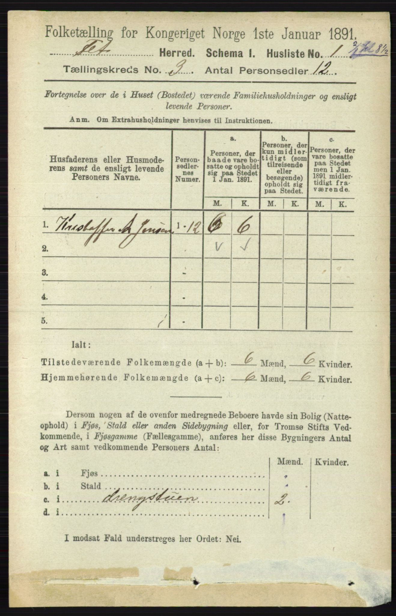 RA, 1891 census for 0227 Fet, 1891, p. 789