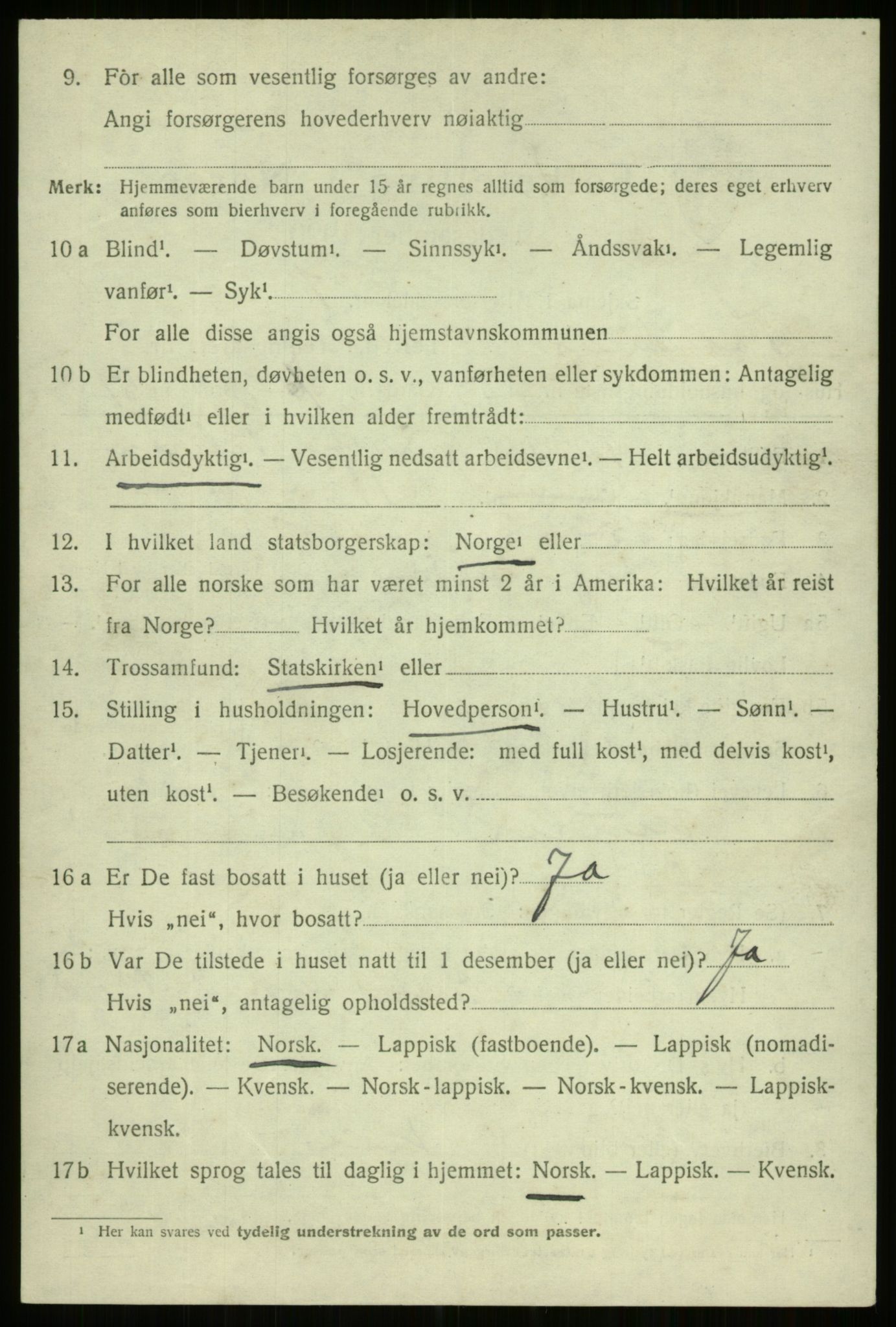 SATØ, 1920 census for Trondenes, 1920, p. 14557